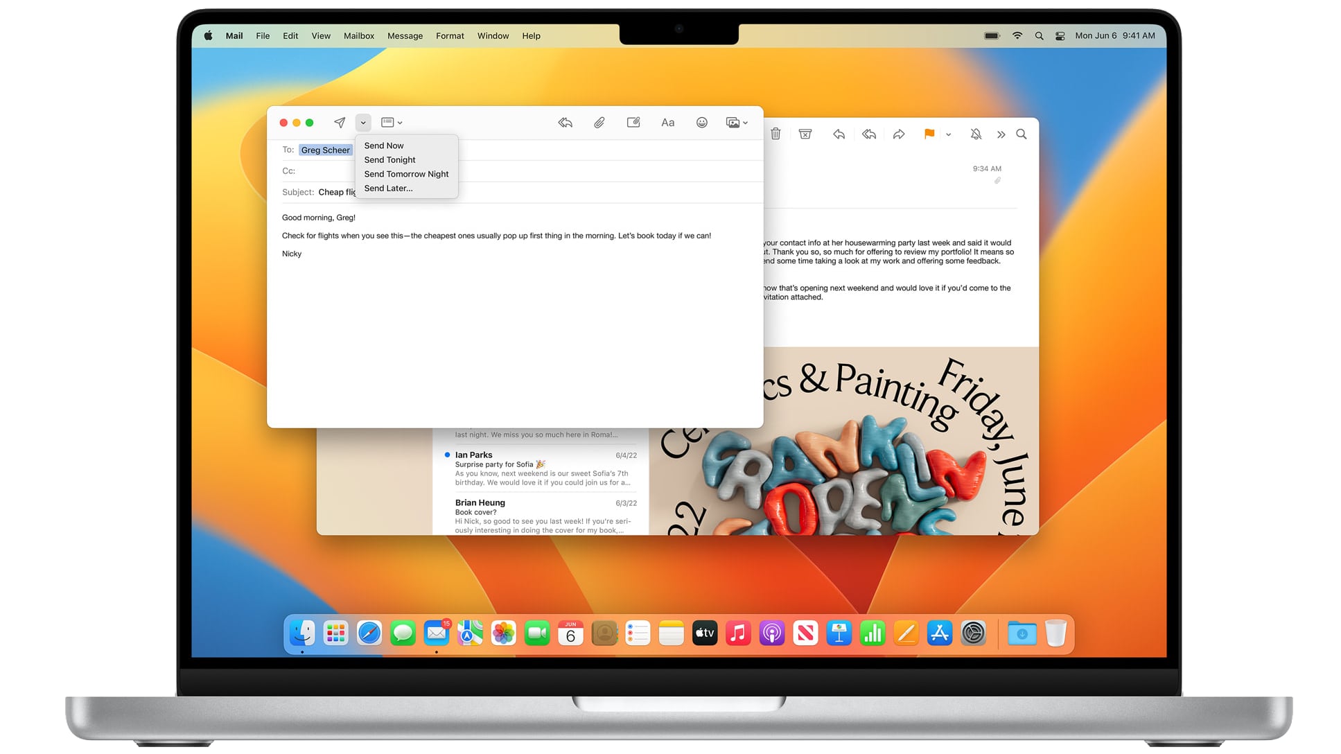 macos Ventura Send mail later