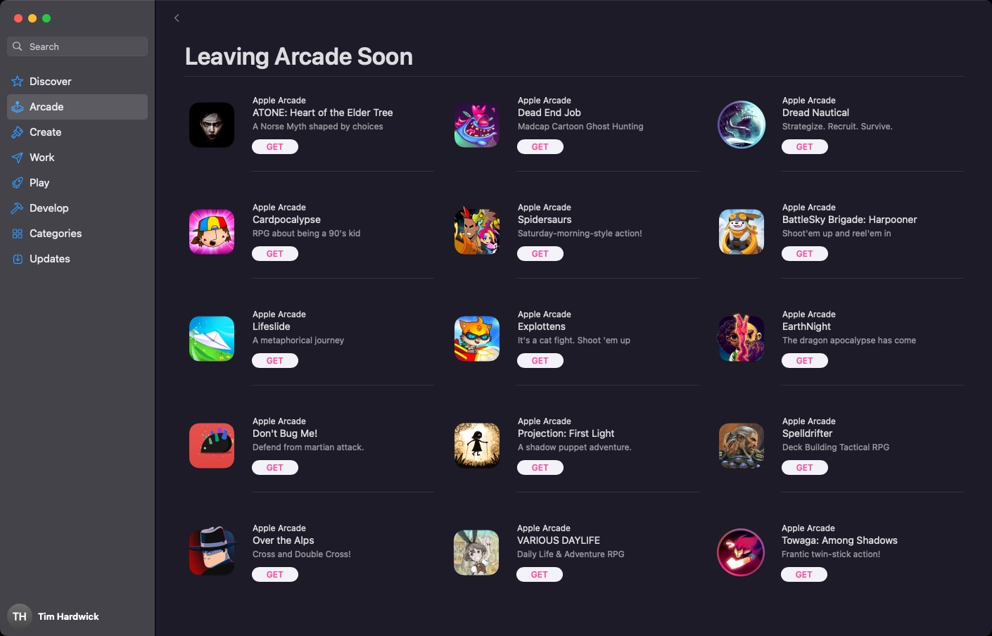 Pinball na Mac App Store