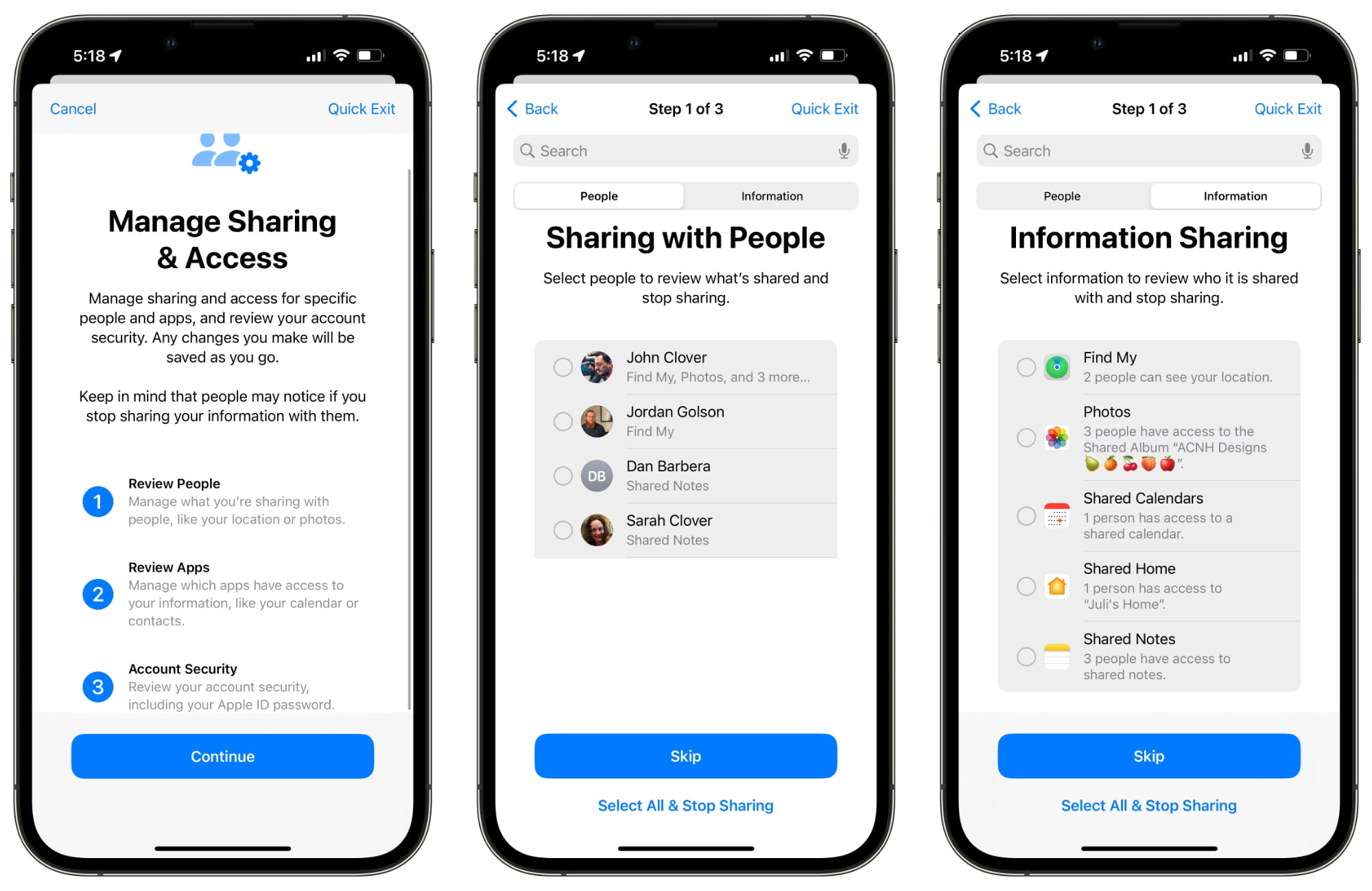 ios 16 manage sharing