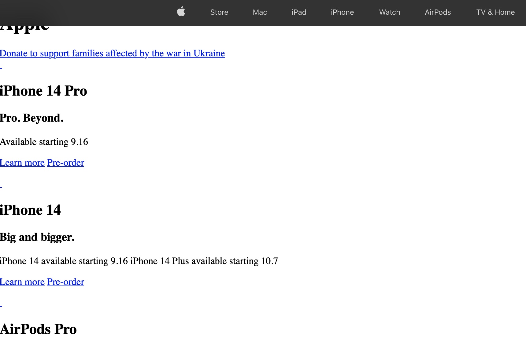 Apple Website Down