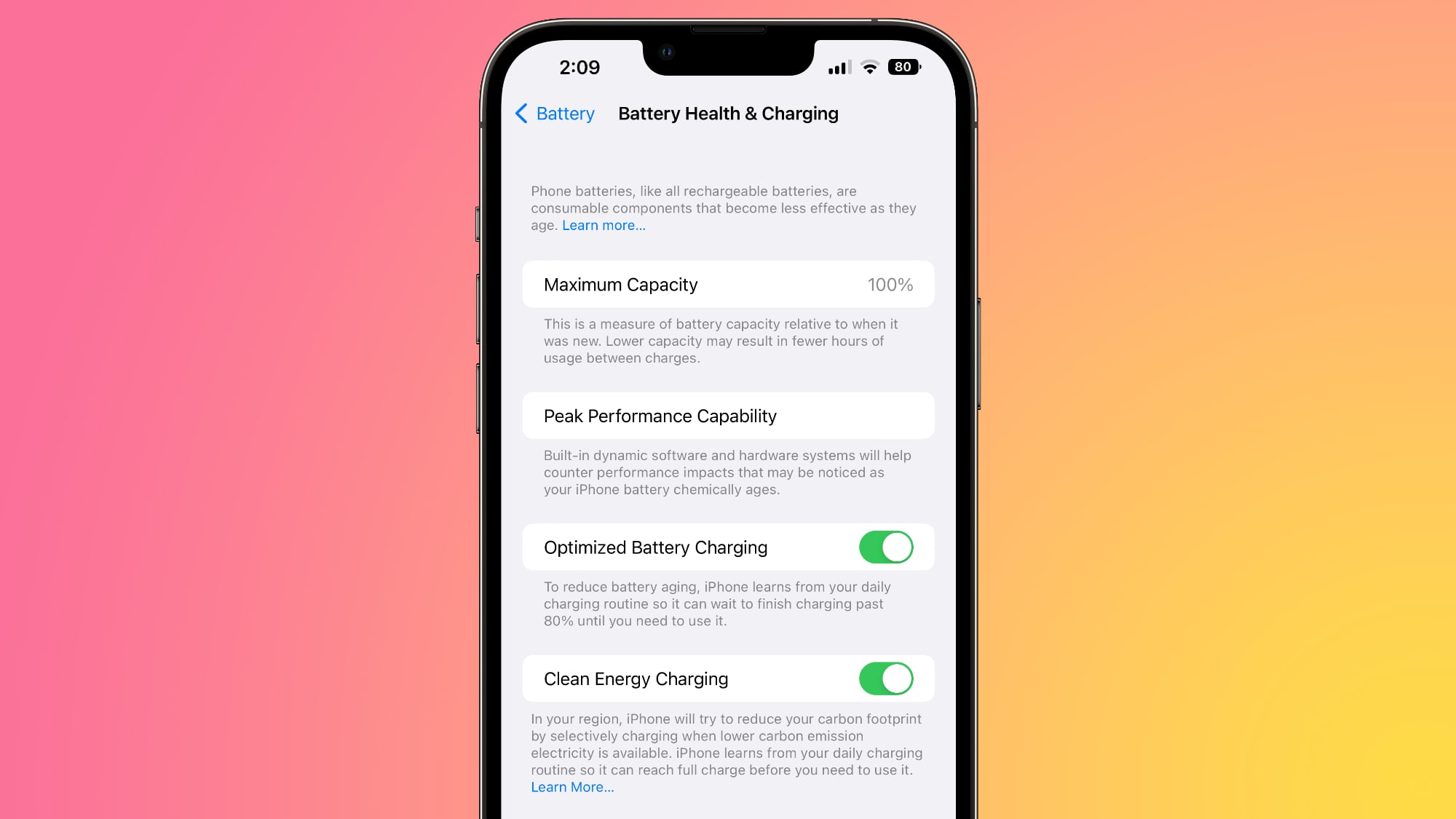 iOS 16.1 Beta Adds Clean Energy Charging Option to iPhone