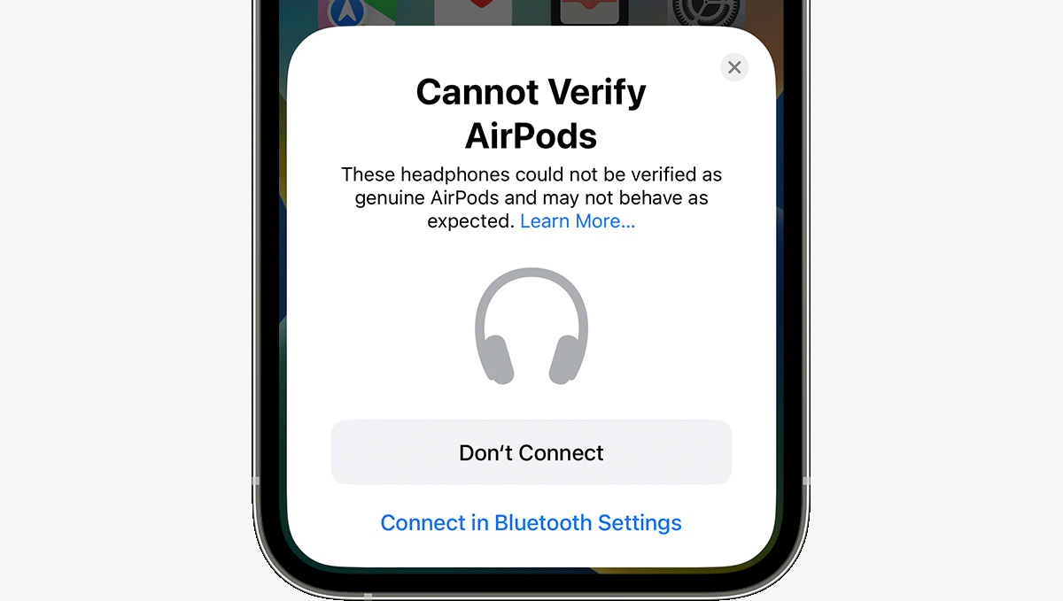 Apple Explains iPhone's New Alert Shown When Fake AirPods Are Connected