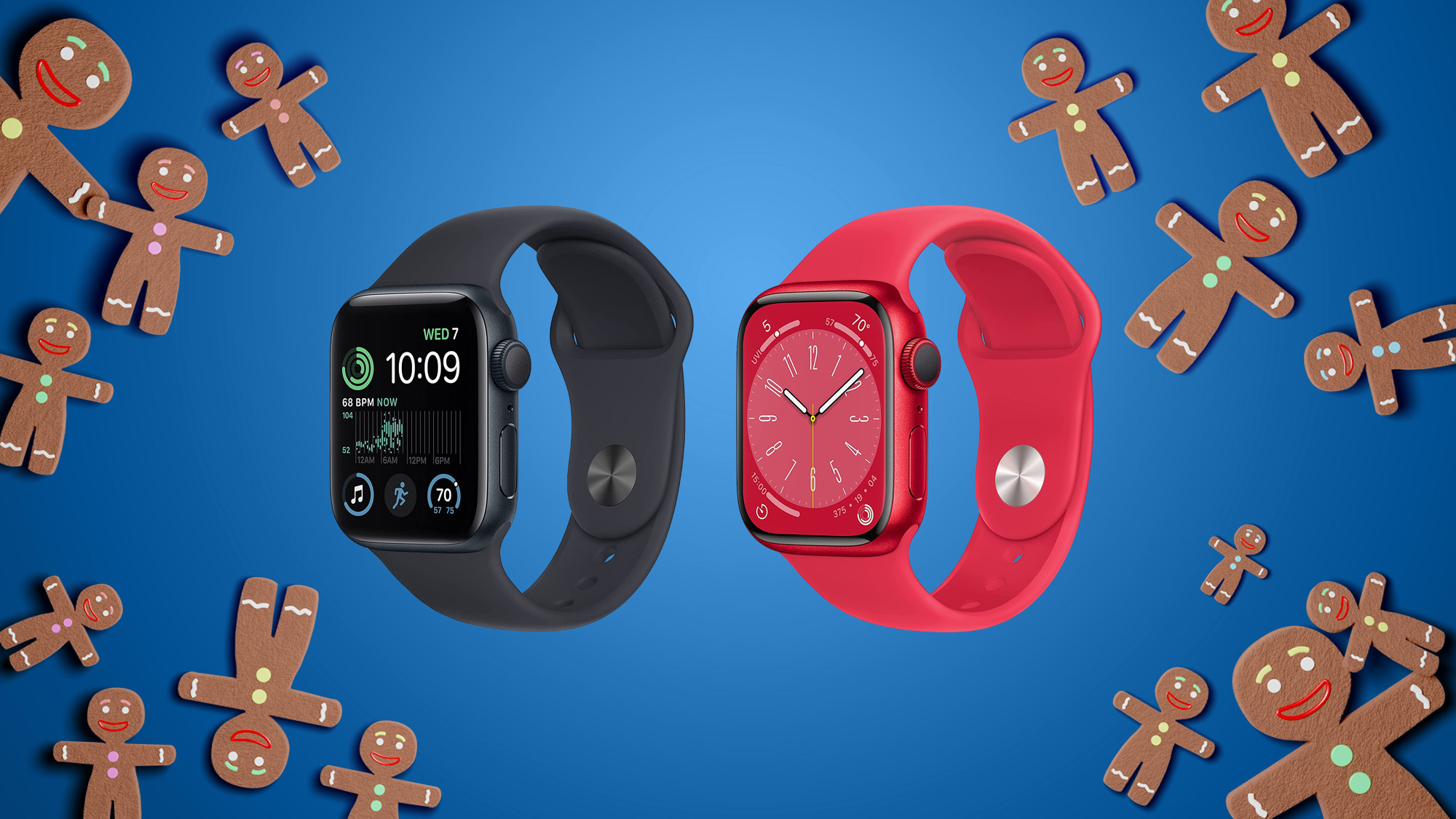 apple watches gingerbread blue