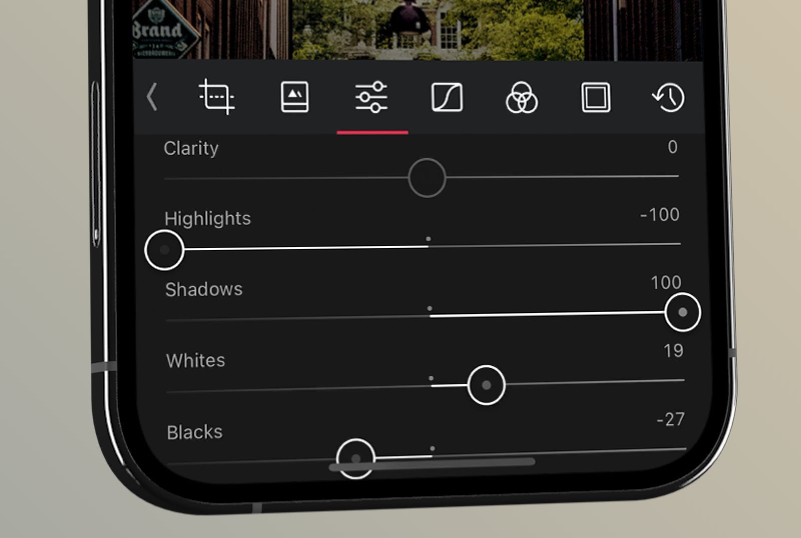 darkroom update highlight shadows