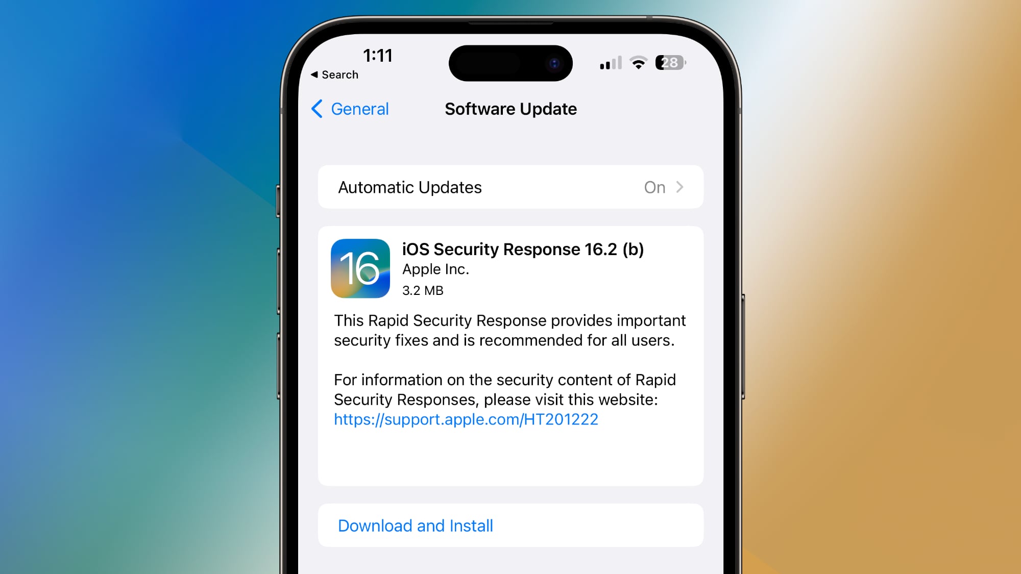Apple Releases Another Rapid Security Response Update for iOS 16.2 Beta Users