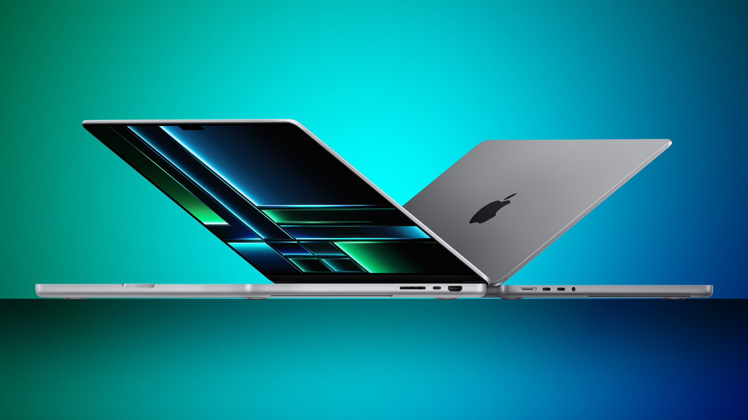 Apple MacBook Pro M2 Feature Blue Green