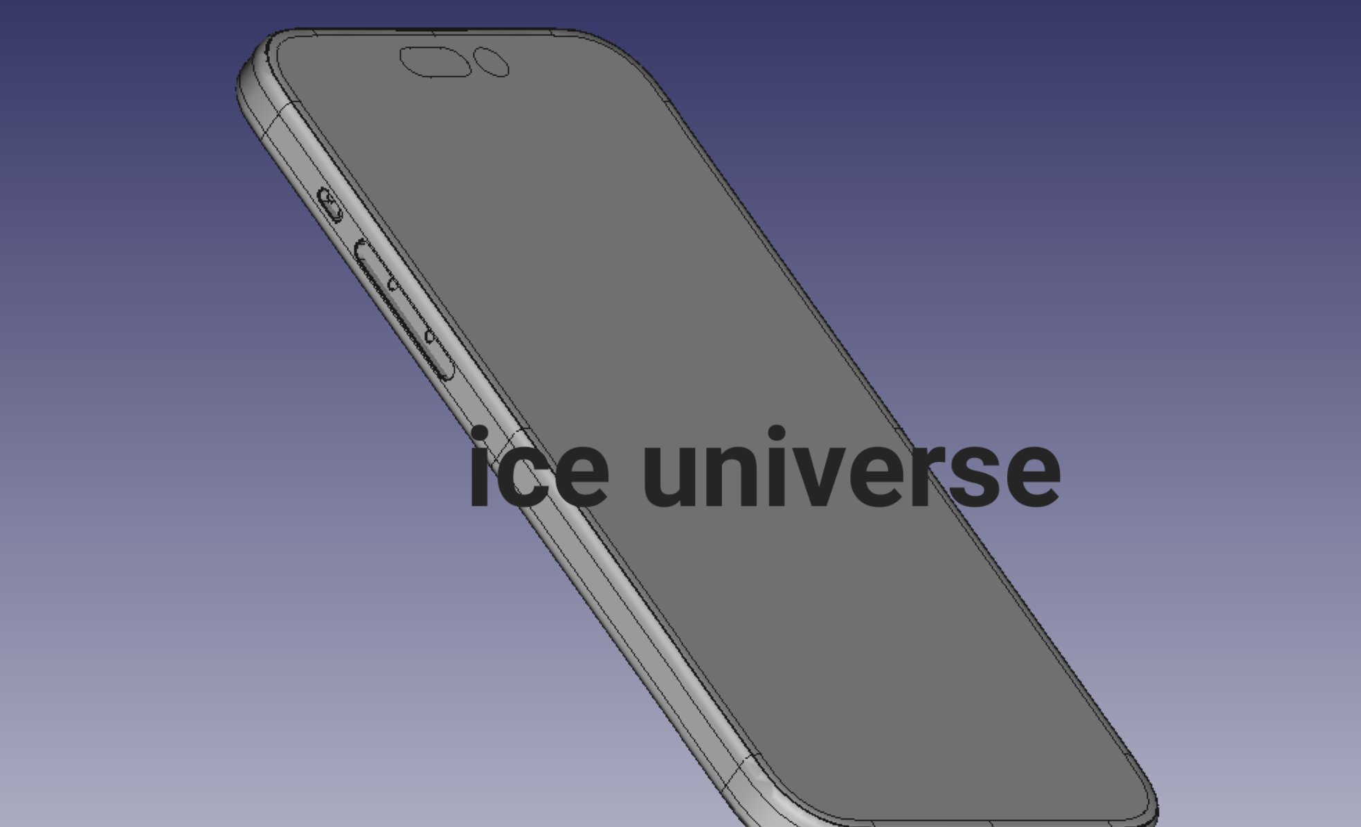 ice universe iphone 15 pro max cad render