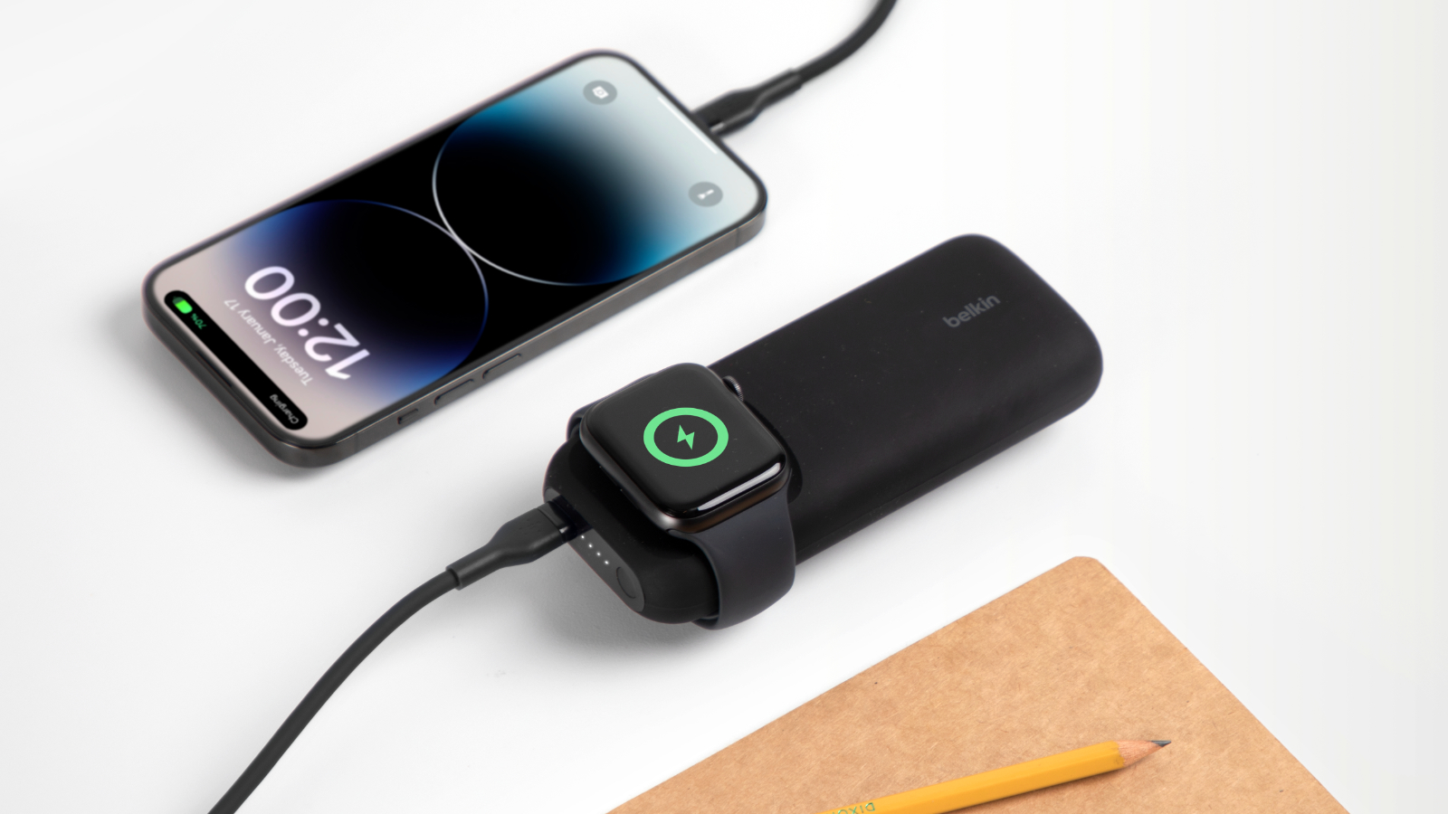 Belkin BOOSTCHARGE Power Bank 10mAh USB Type-C with Integrated Cables