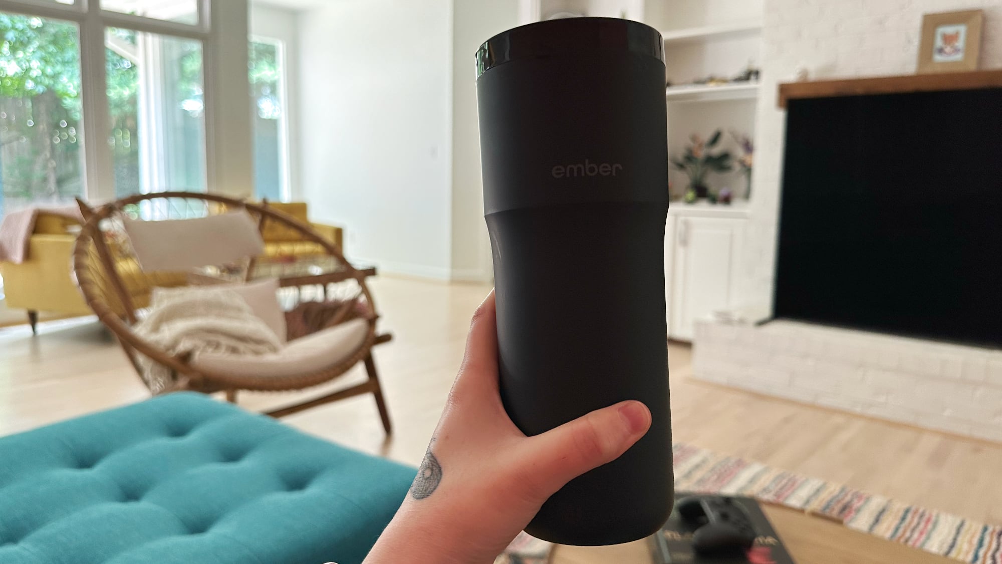 ember mug in hand