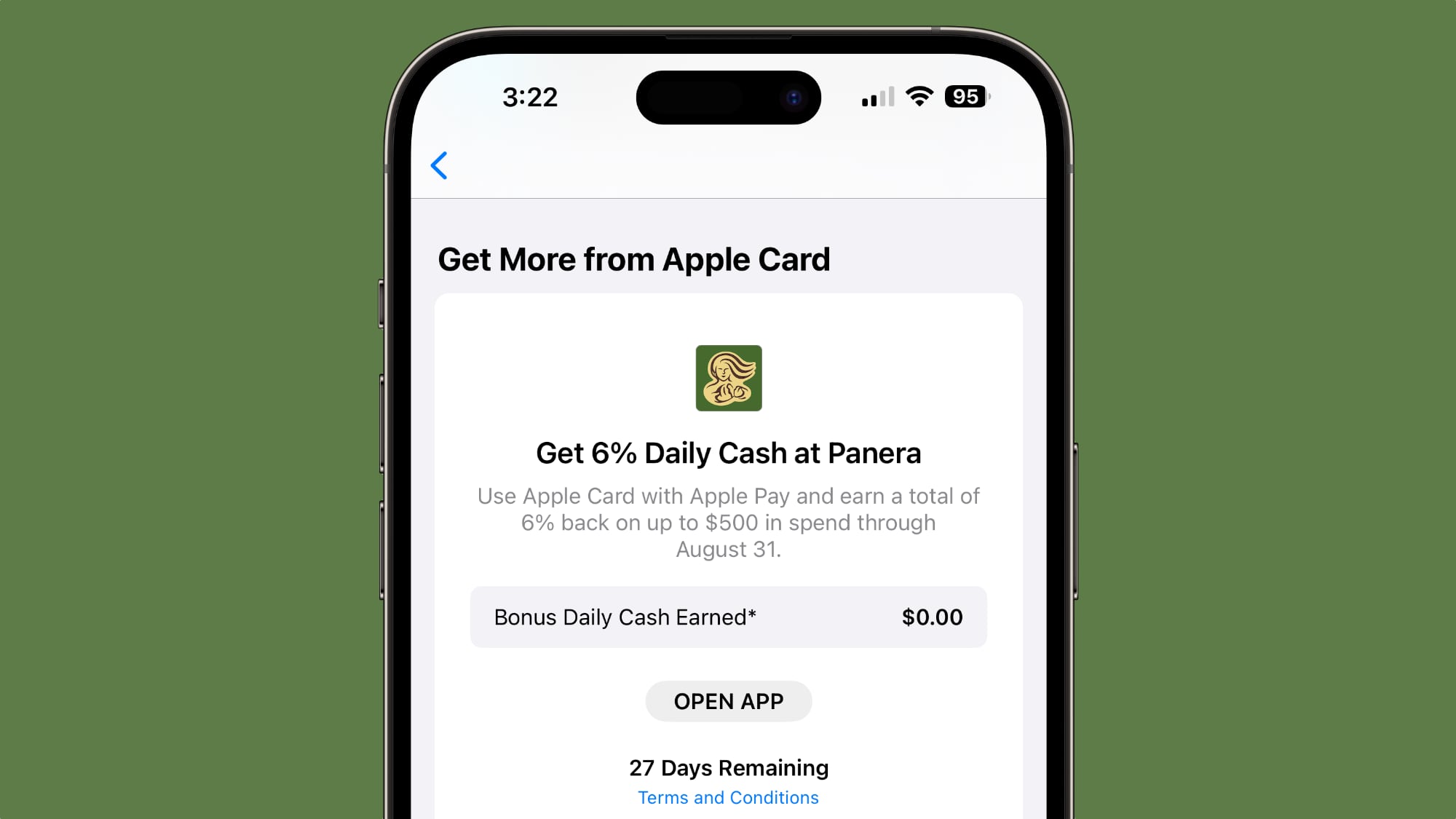 apple card panera promotion