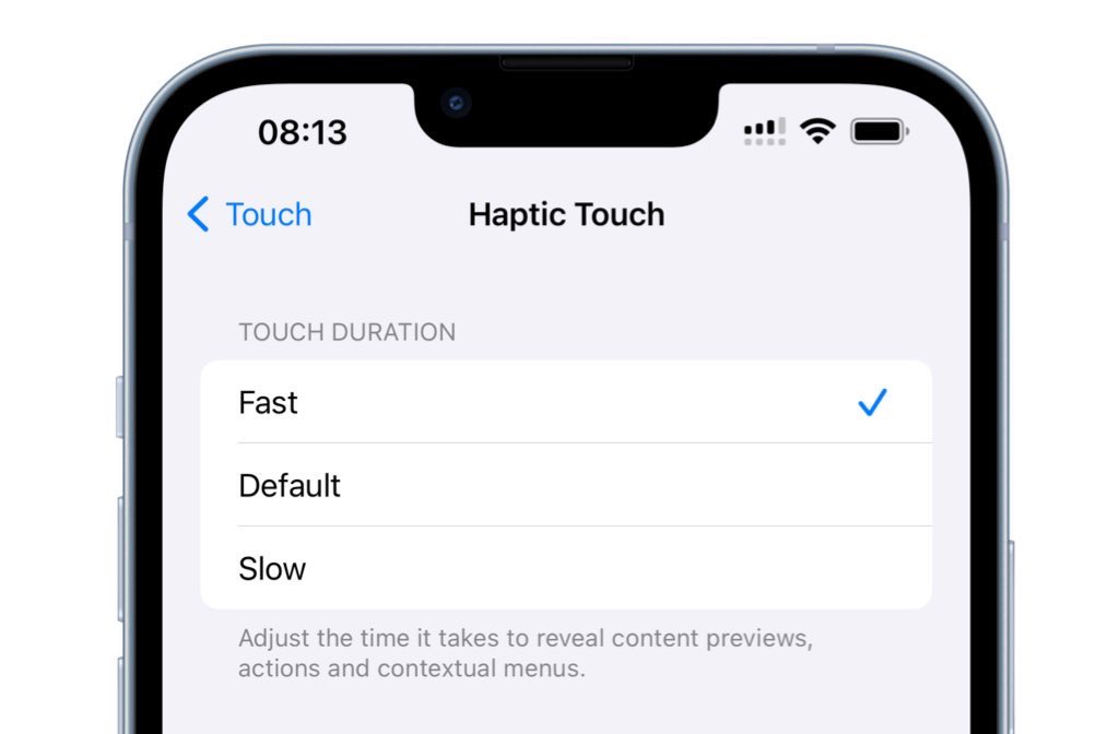 haptic touch faster ios 17