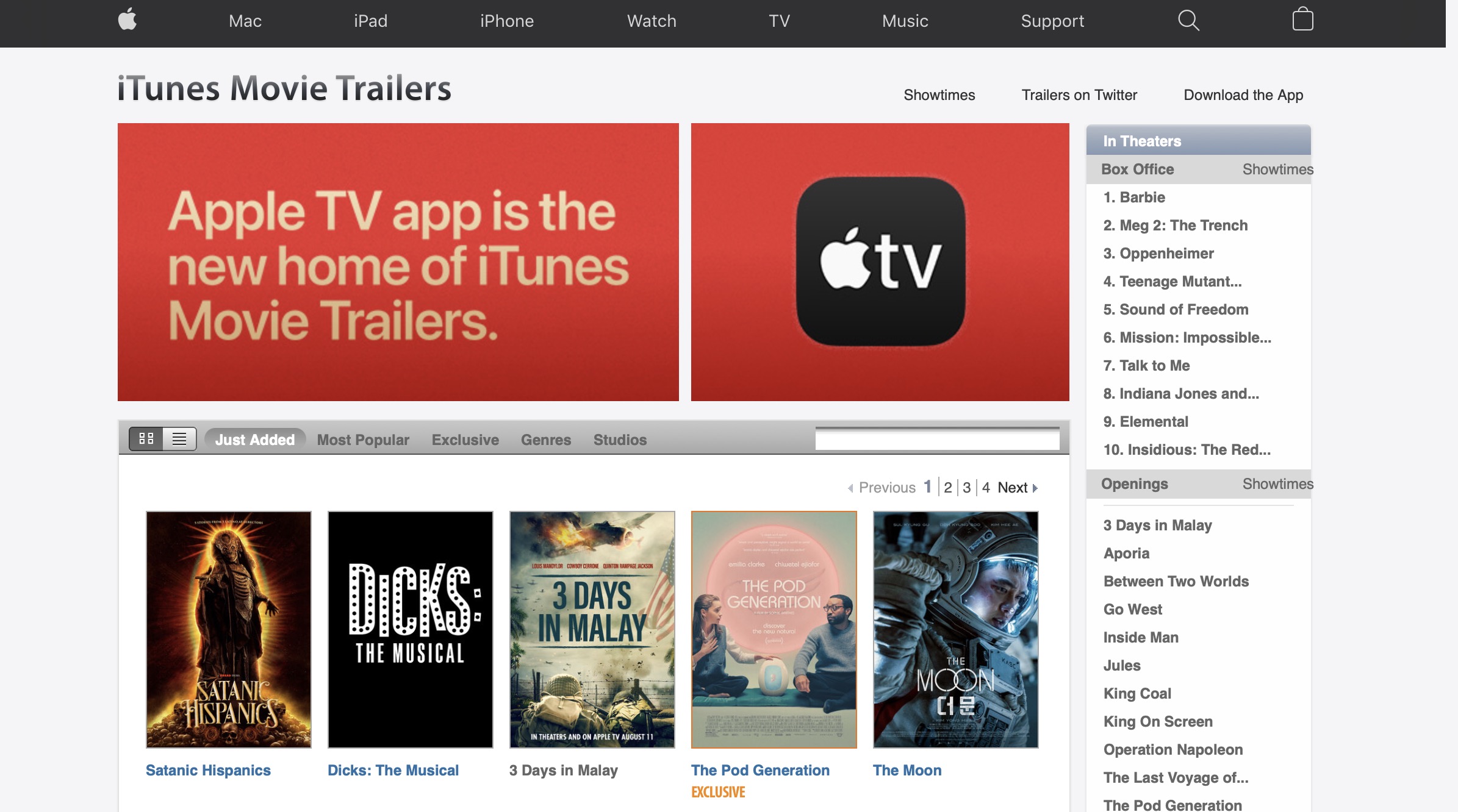 itunes movie trailers website