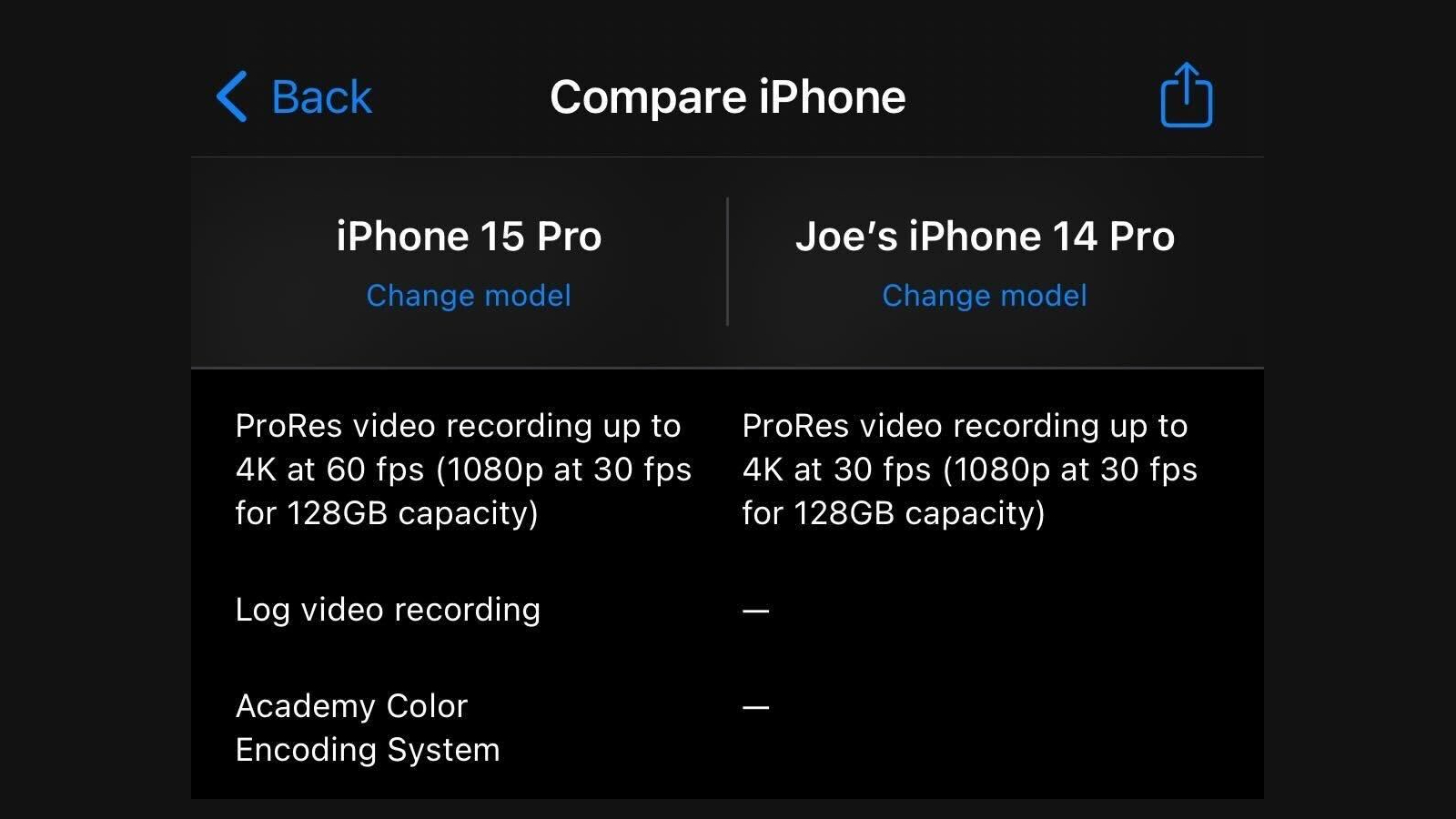 iPhone 15 Pro 128GB ProRes