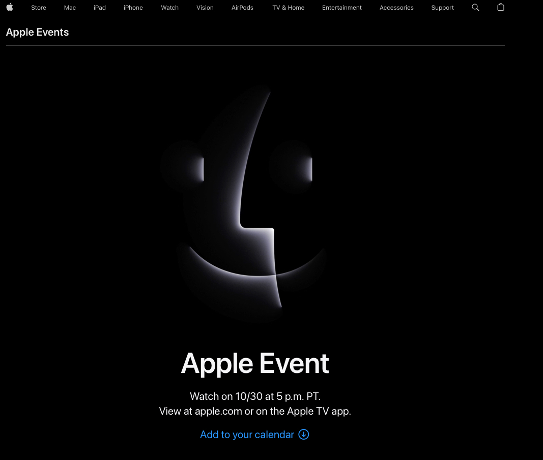 apple events website october 30