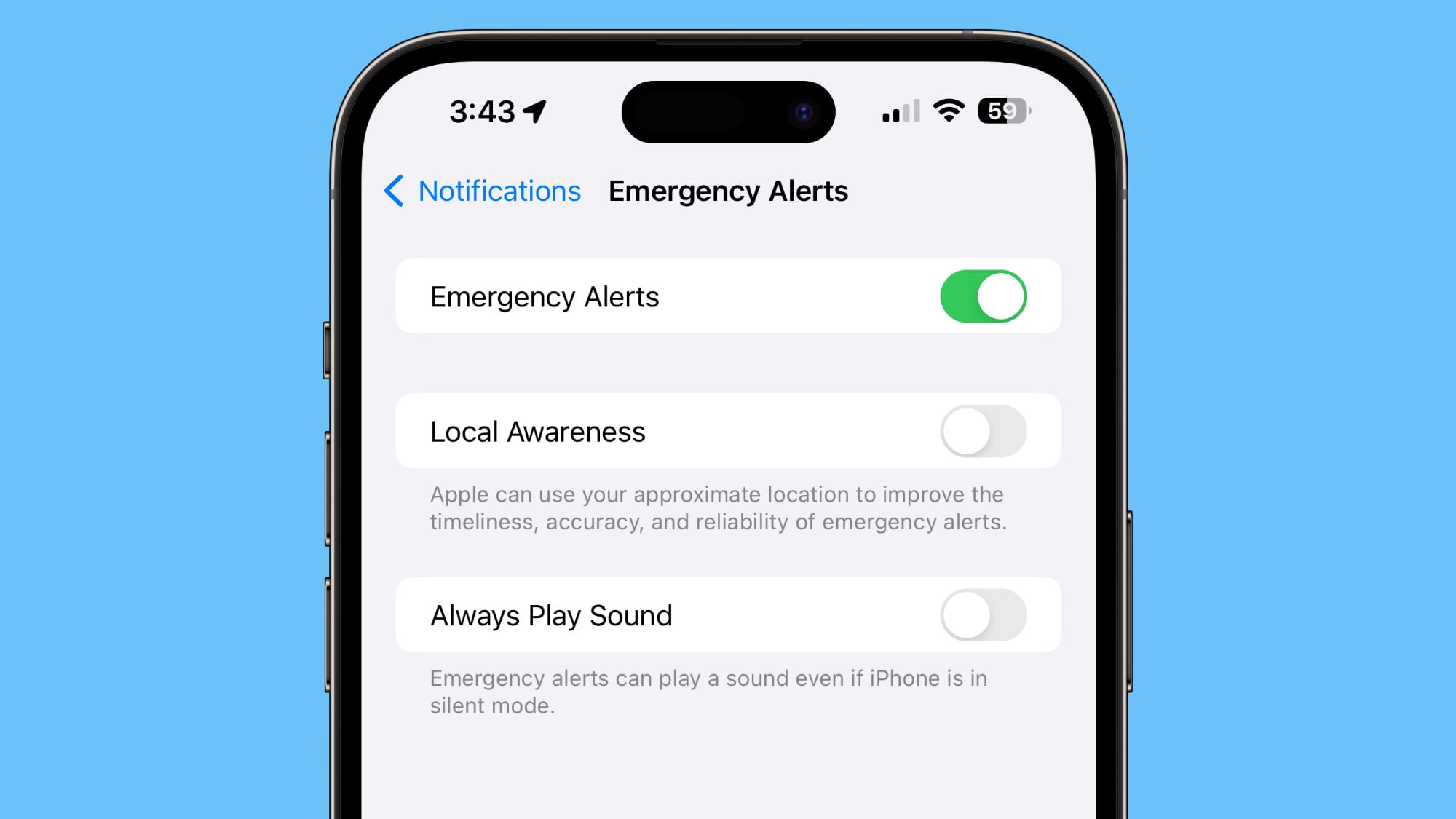 ios 17 2 emergency local awareness