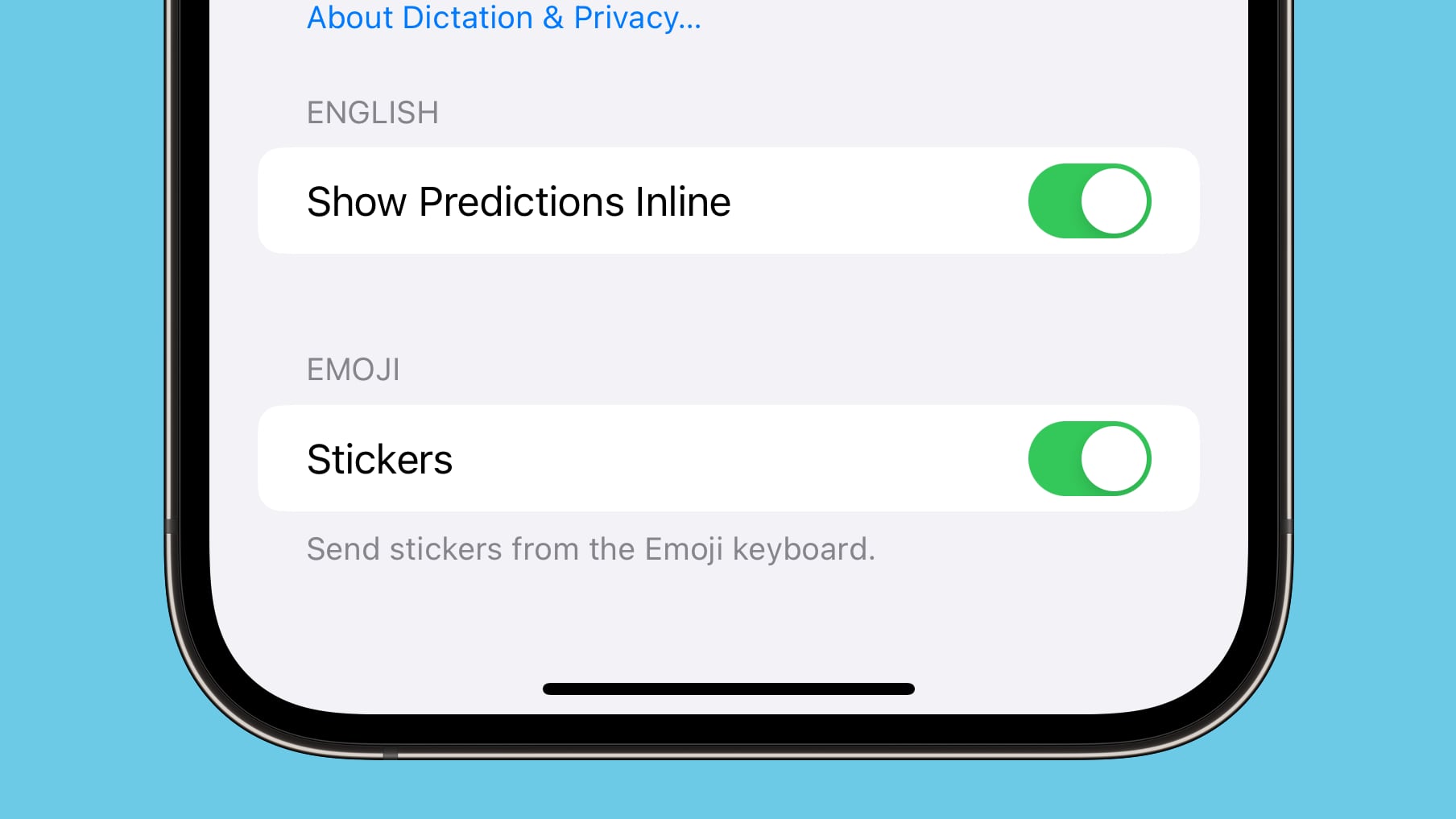 keyboard inline predictions