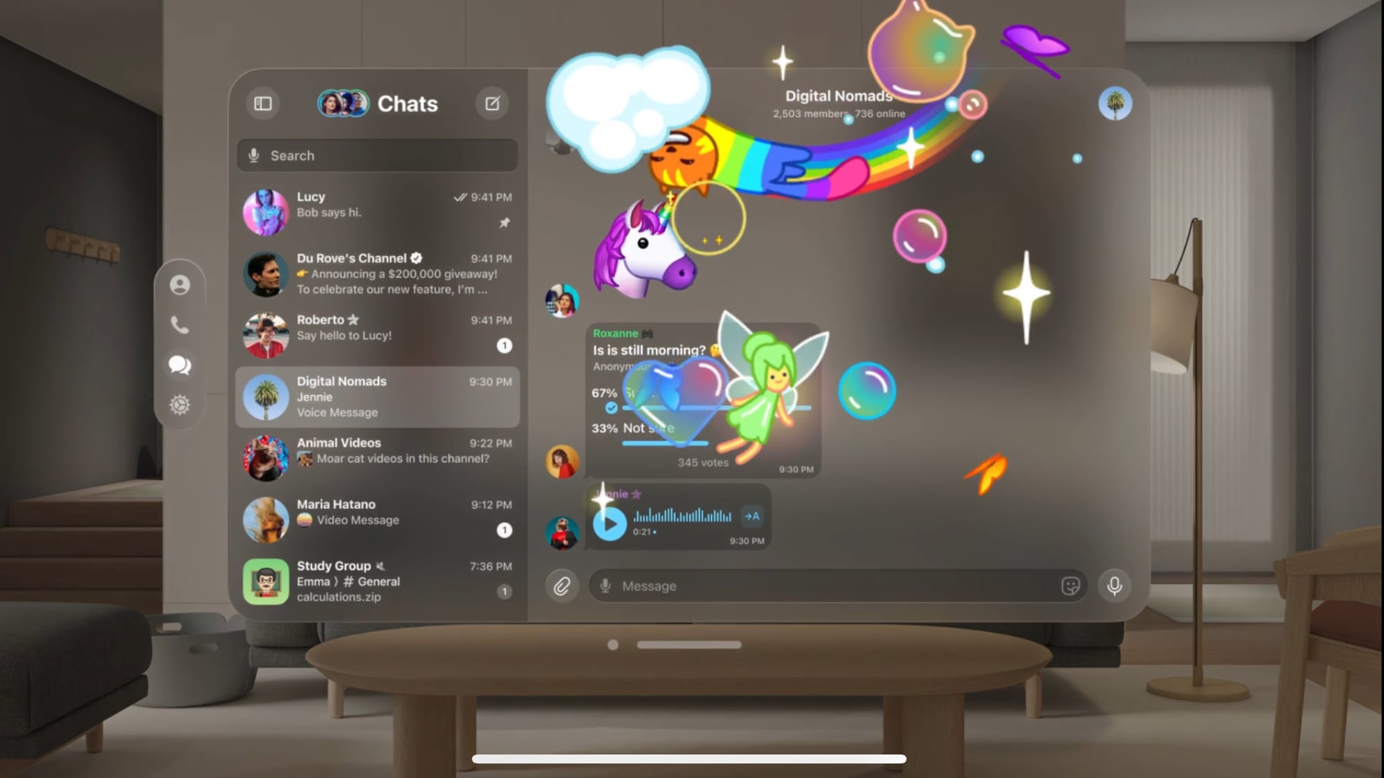 Telegram Demos visionOS App
