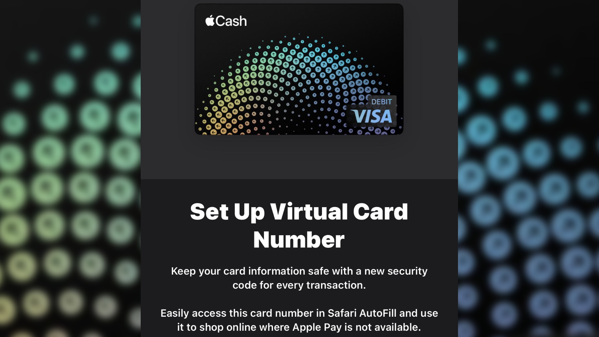 apple cash virtual card number