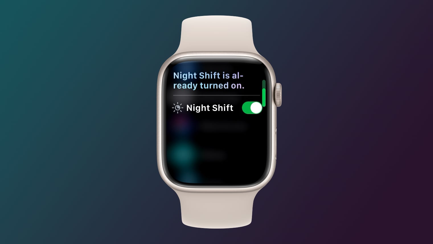 PSA: Siri Can Turn on Night Shift on Apple Watch