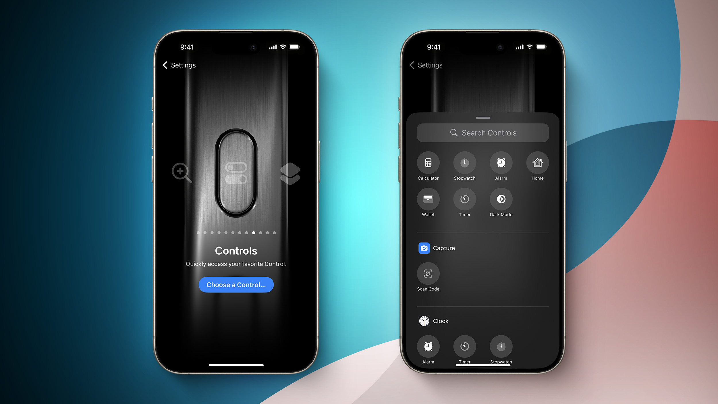 iOS 18 Control Center Toggles for Action Button Feature