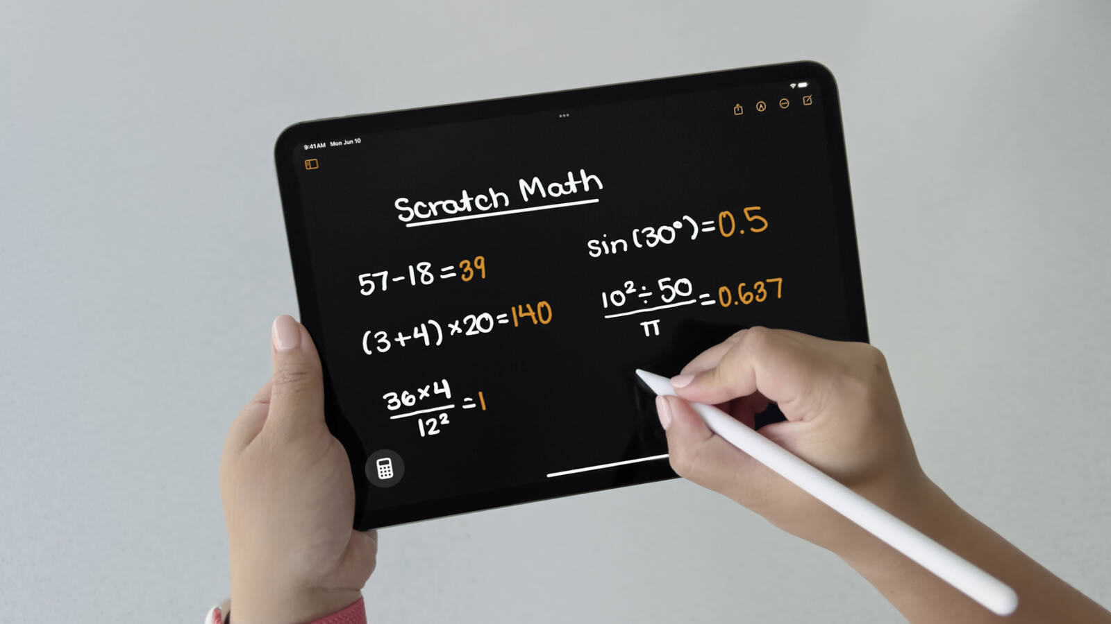 Apple Unveils Calculator App for iPad With Math Notes, Apple Pencil Support