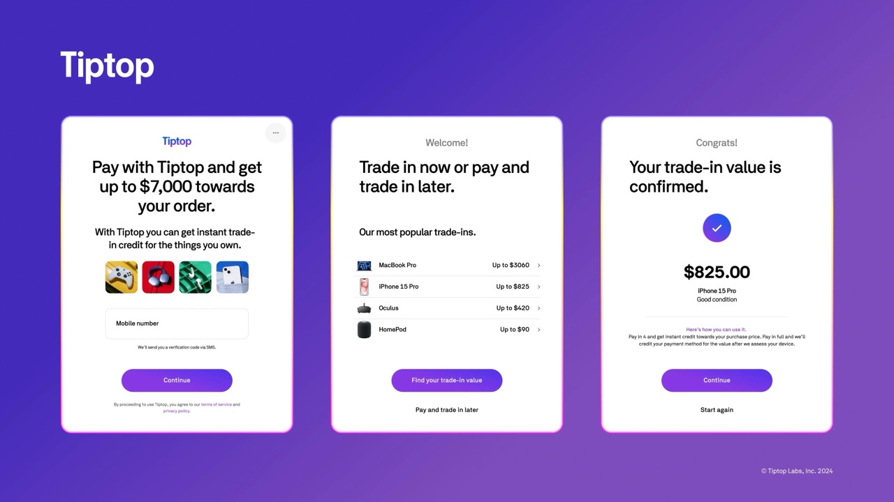 Tiptop Provides Instant Trade-In Credit for Apple Products When Shopping Online