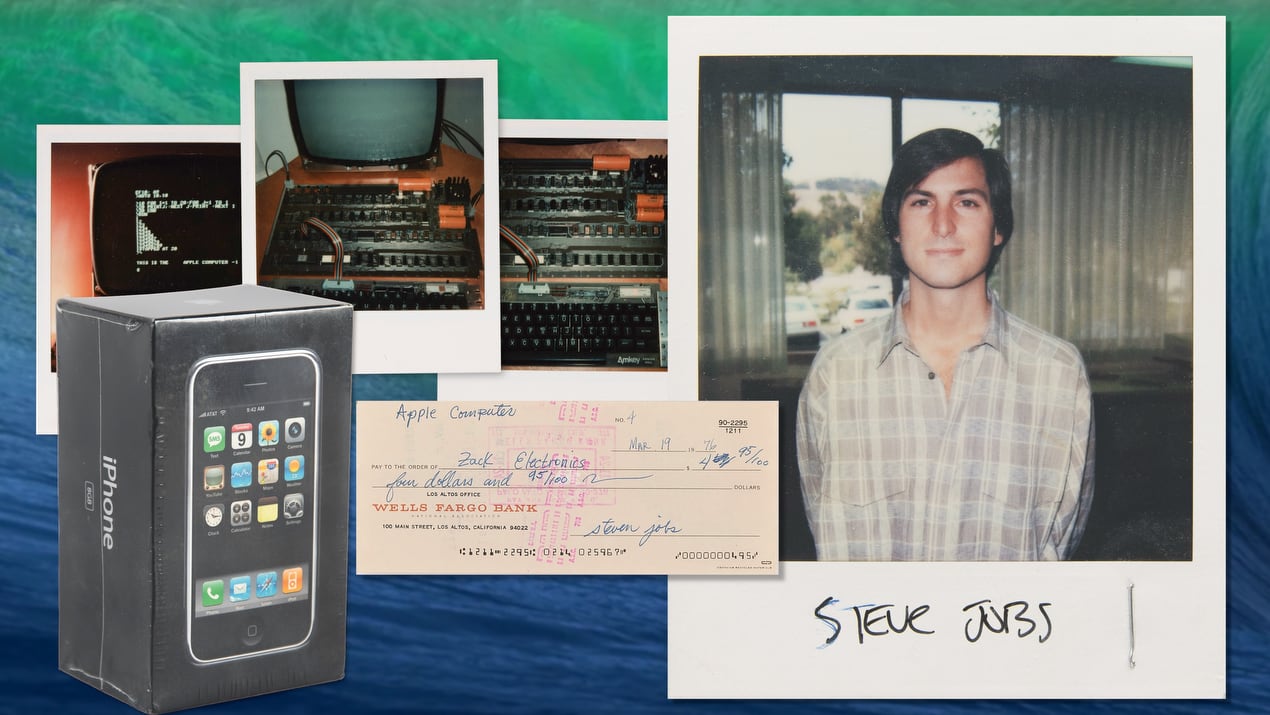 photo of Steve Jobs Auction Features Apple-1, Bomber Jacket, Sealed Original iPhone, and More image