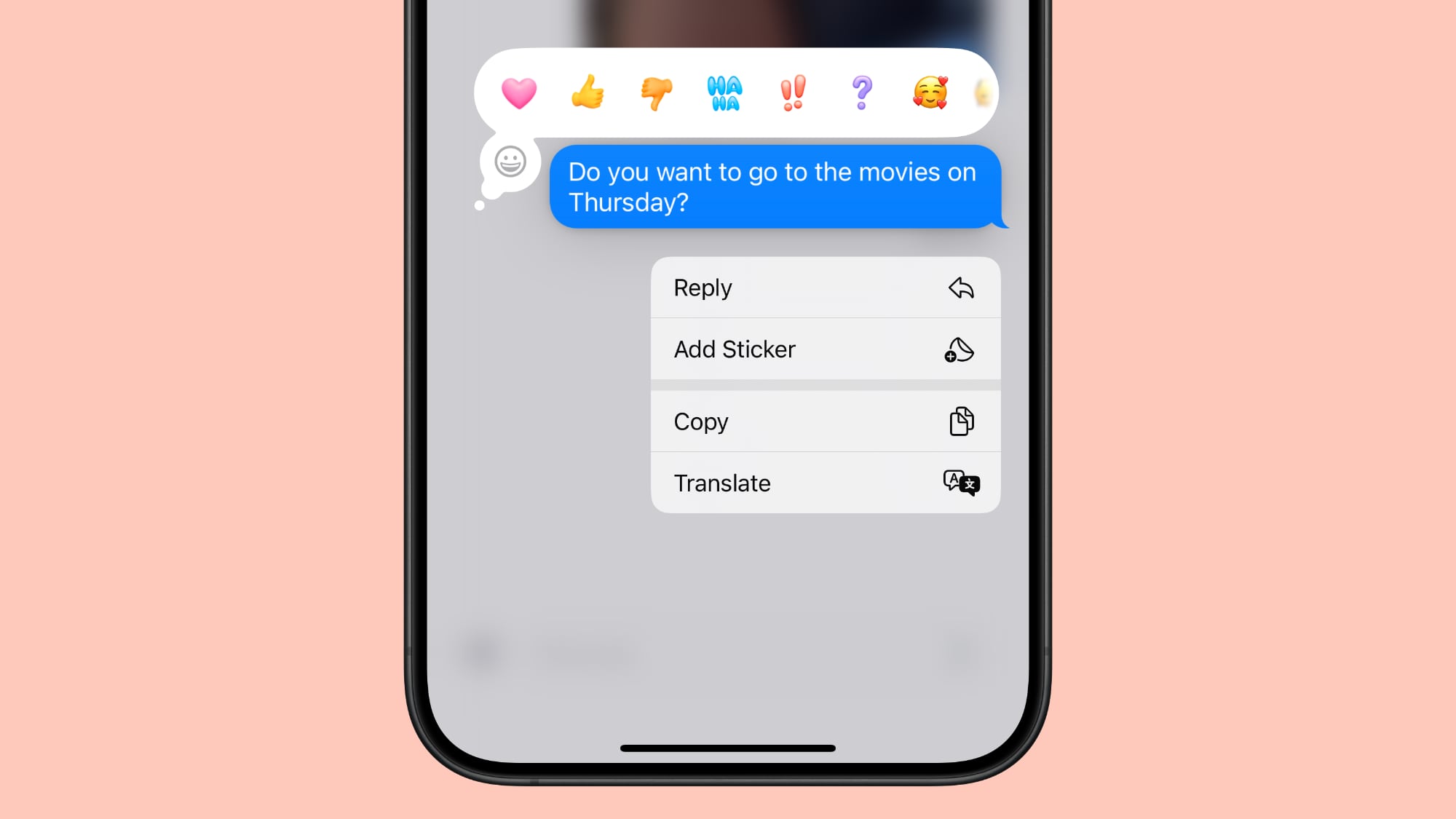 iOS 18: از Emoji به عنوان Tapback Reactions در Messages استفاده کنید