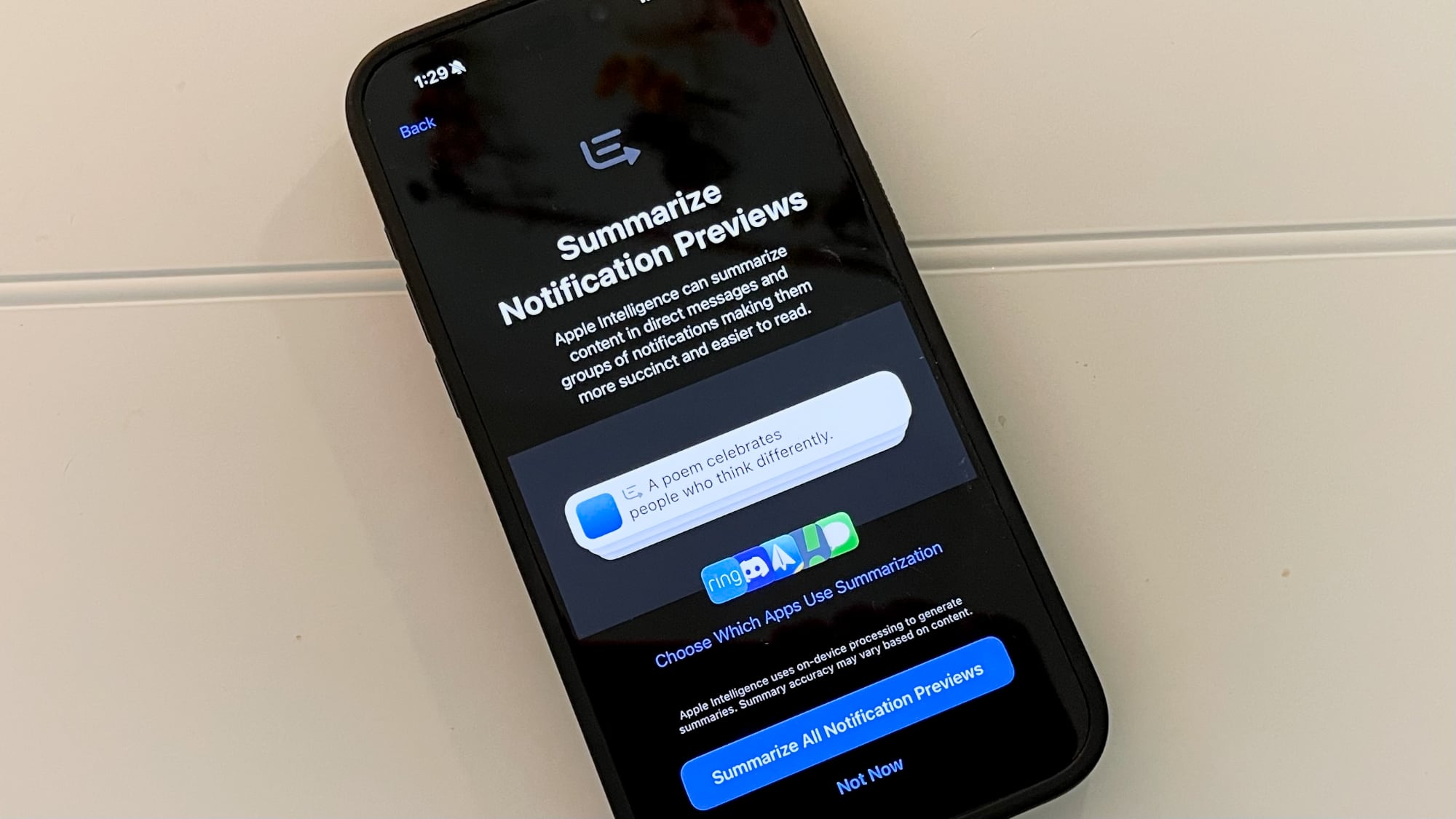 iOS 18.1 Beta Now Offers Notification Summaries for All Apps