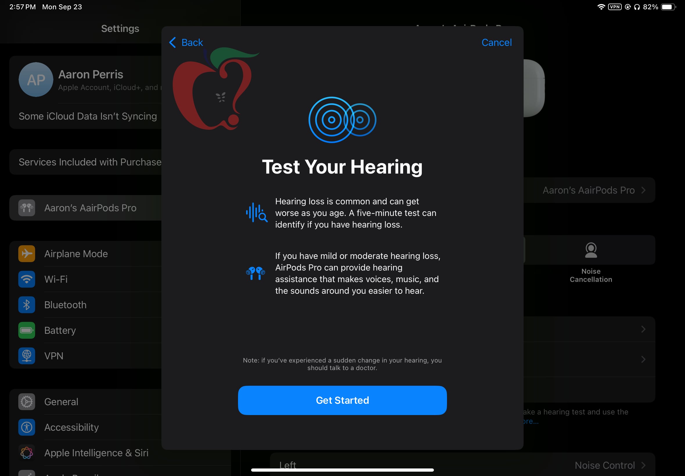 hearing assistance airpods test