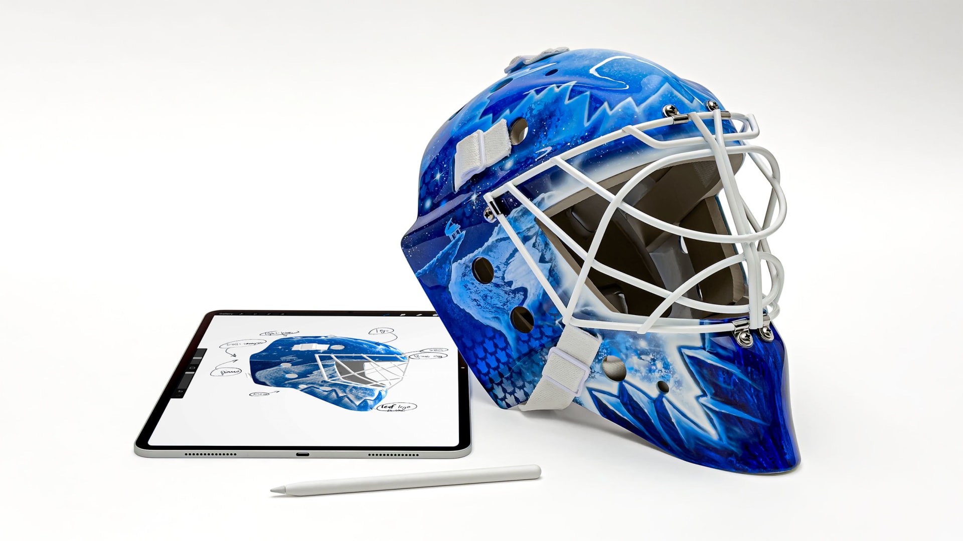 iPad Pro and Apple Pencil Pro Used to Design Seven NHL Goalie Masks