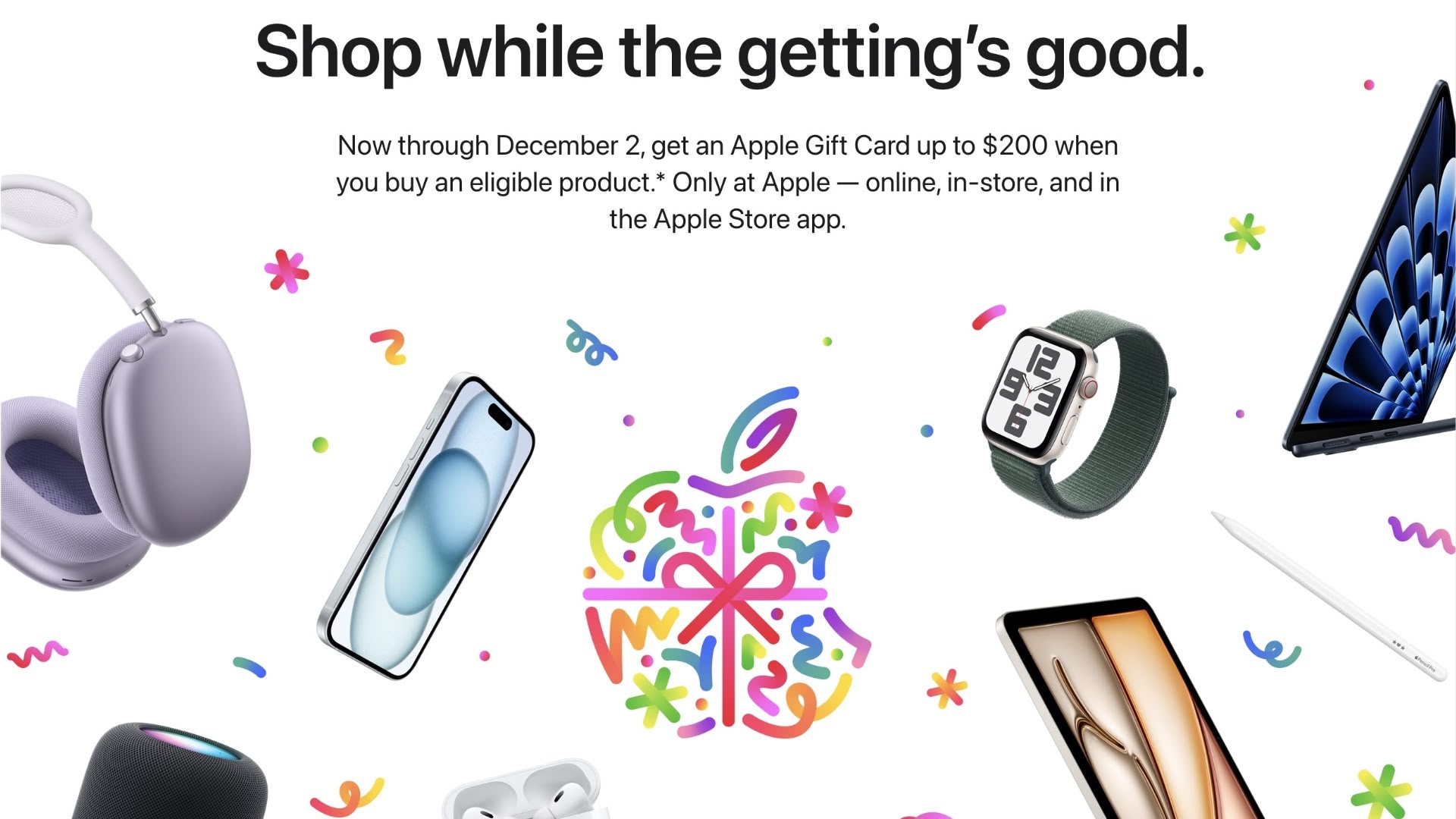 Apple’s Shopping Event Underway: Up to $200 Gift Card With Select Products