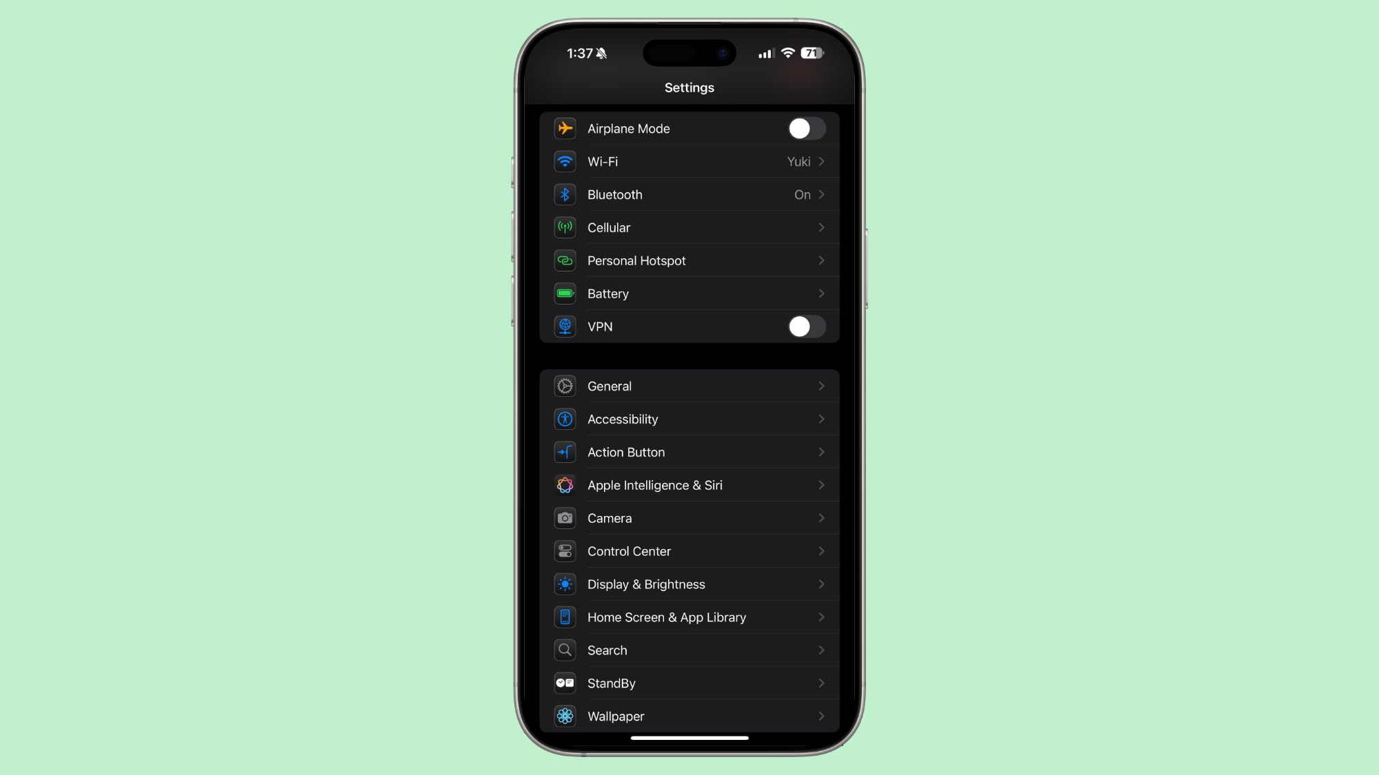 ios 18 2 dark mode settings