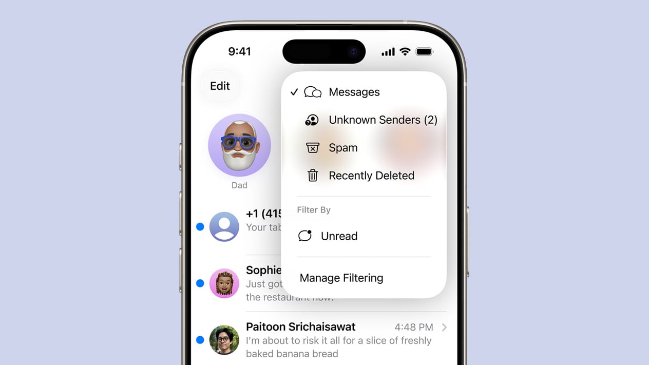 ios 26 messges app filtering