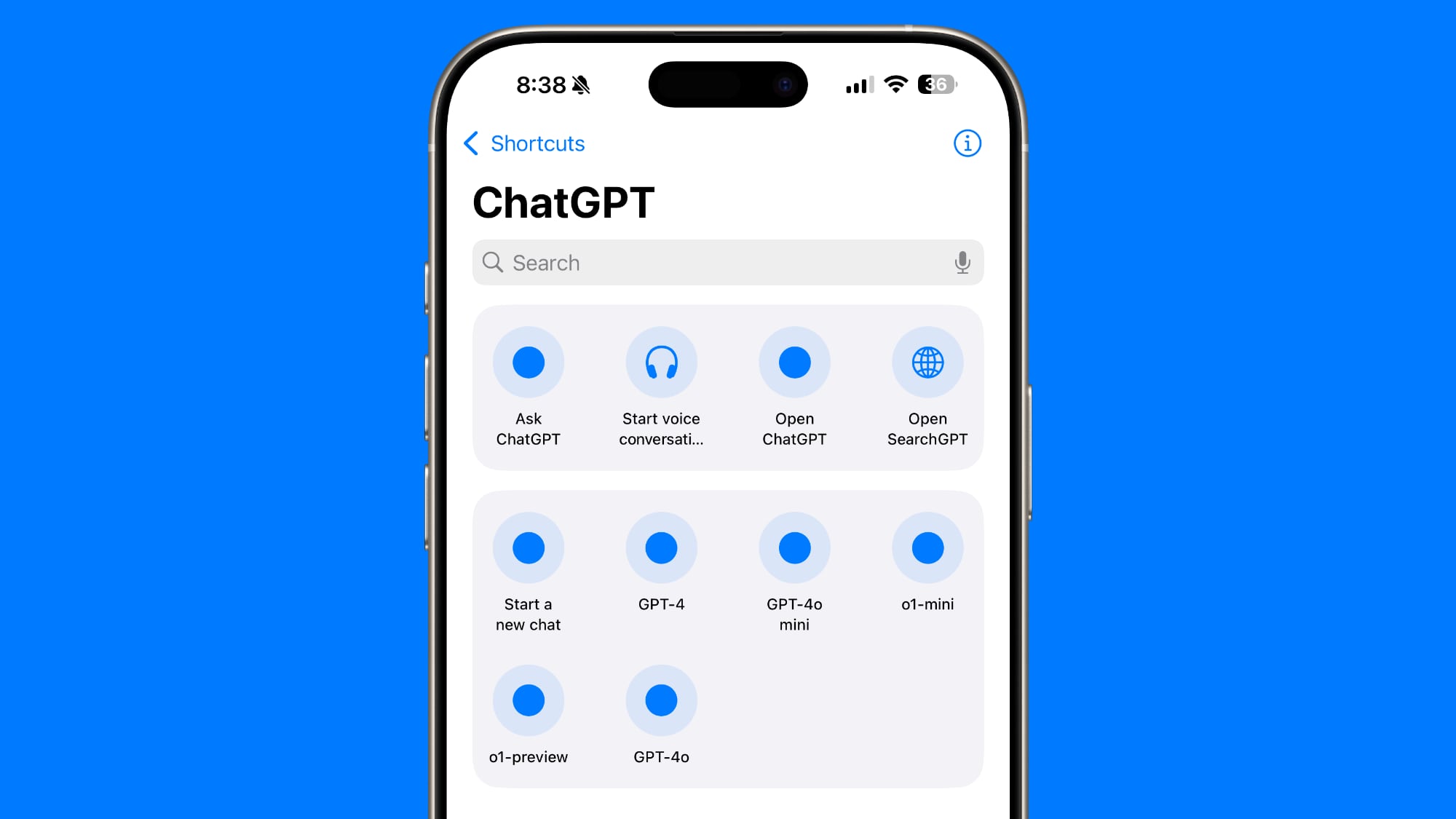 OpenAI Adds SearchGPT Option to Apple’s Shortcuts App