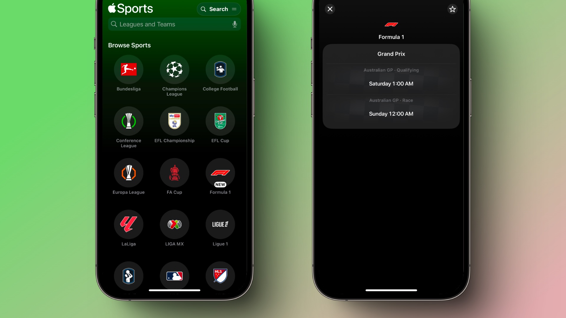 Apple Sports App Updated With Support for F1 Racing and More