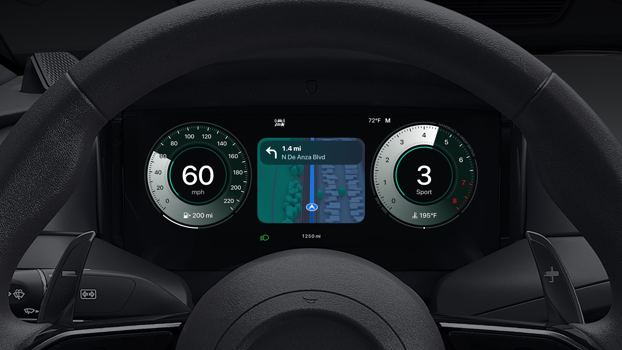 Apple CarPlay Ultra cluster Maps