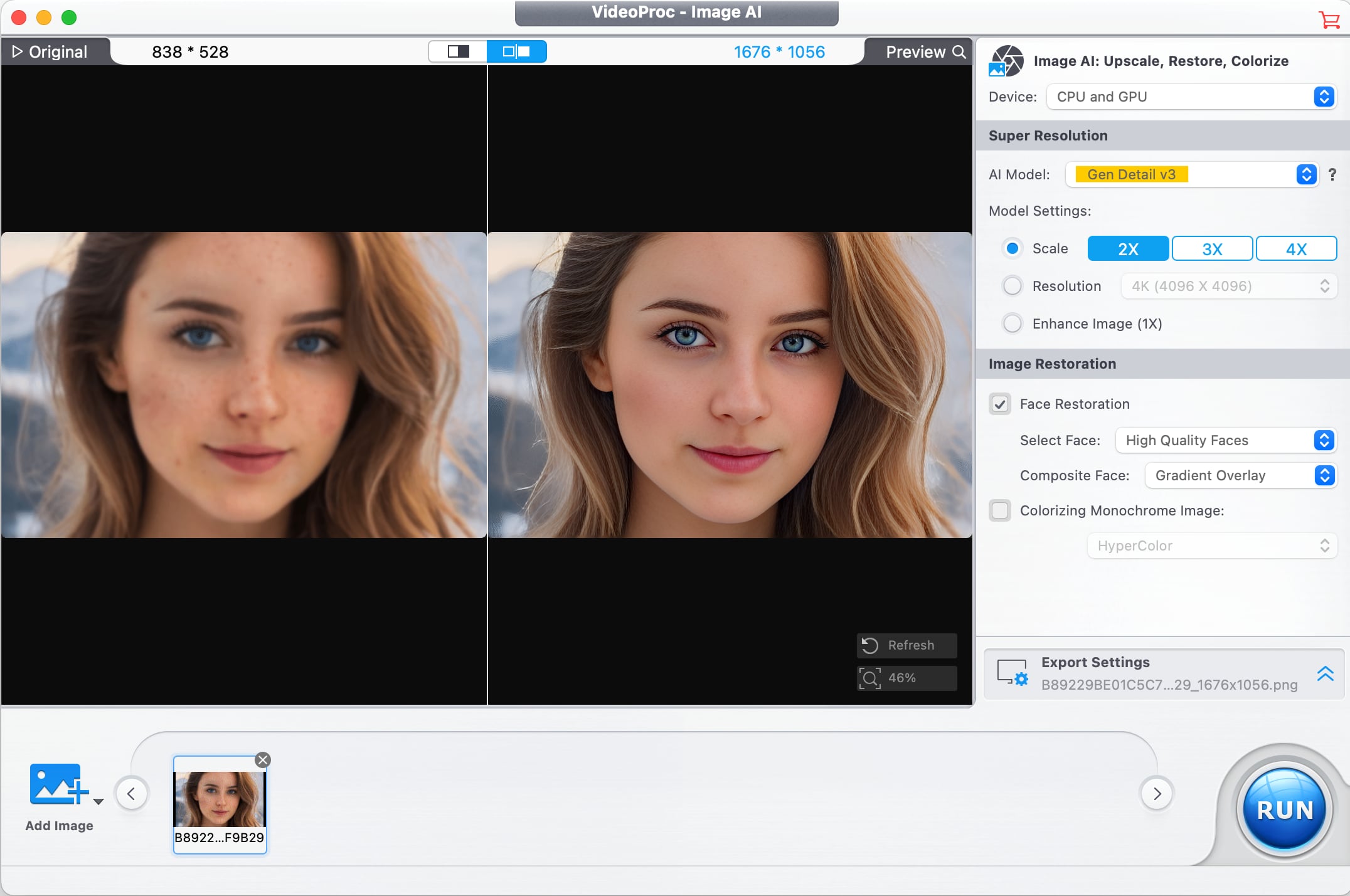 face restoration videoproc
