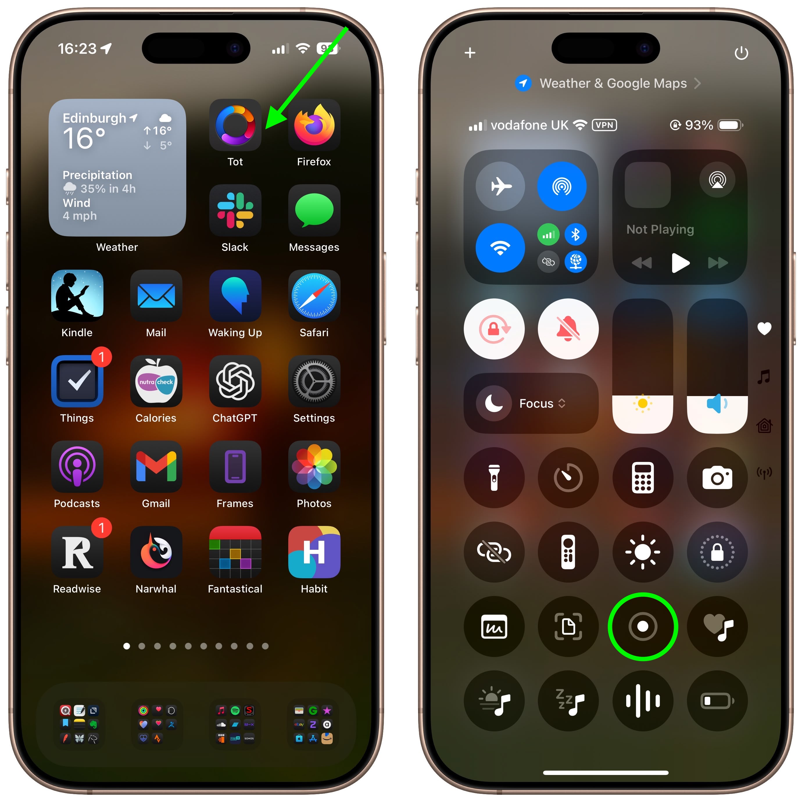 home screen