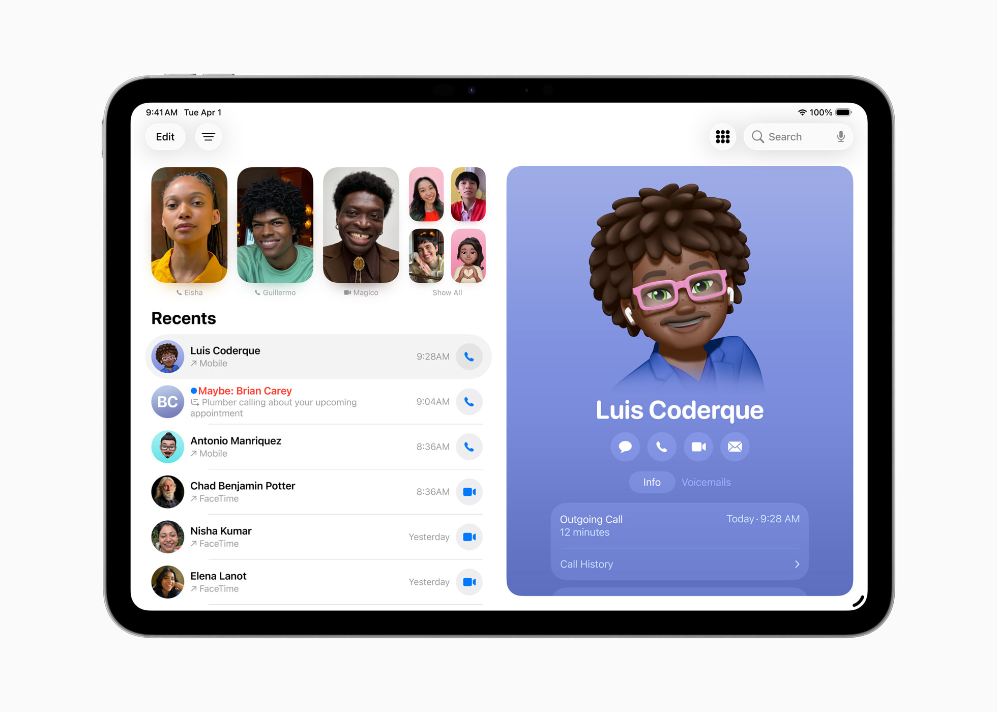 iPadOS 26 Phone App