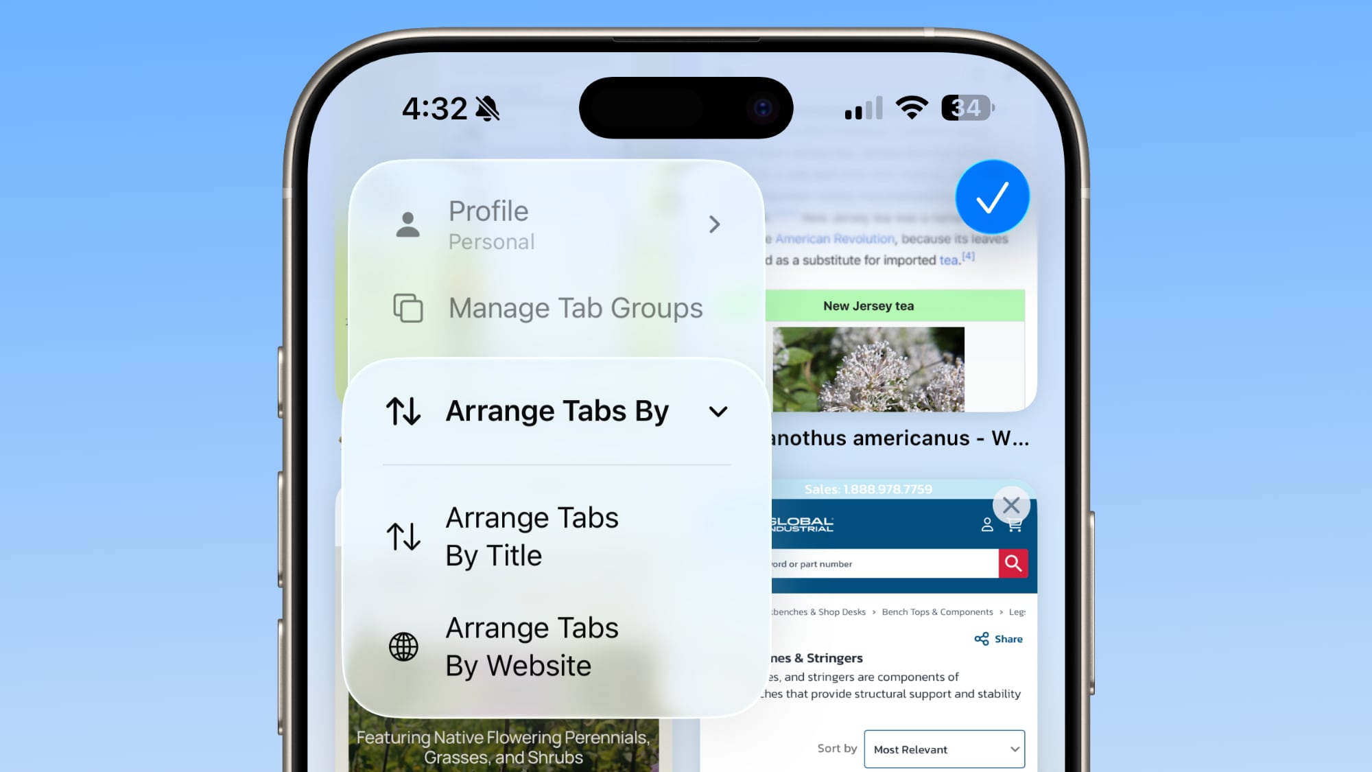 Safari in iOS 26 Includes Apple Intelligence Tab Organizing Feature
