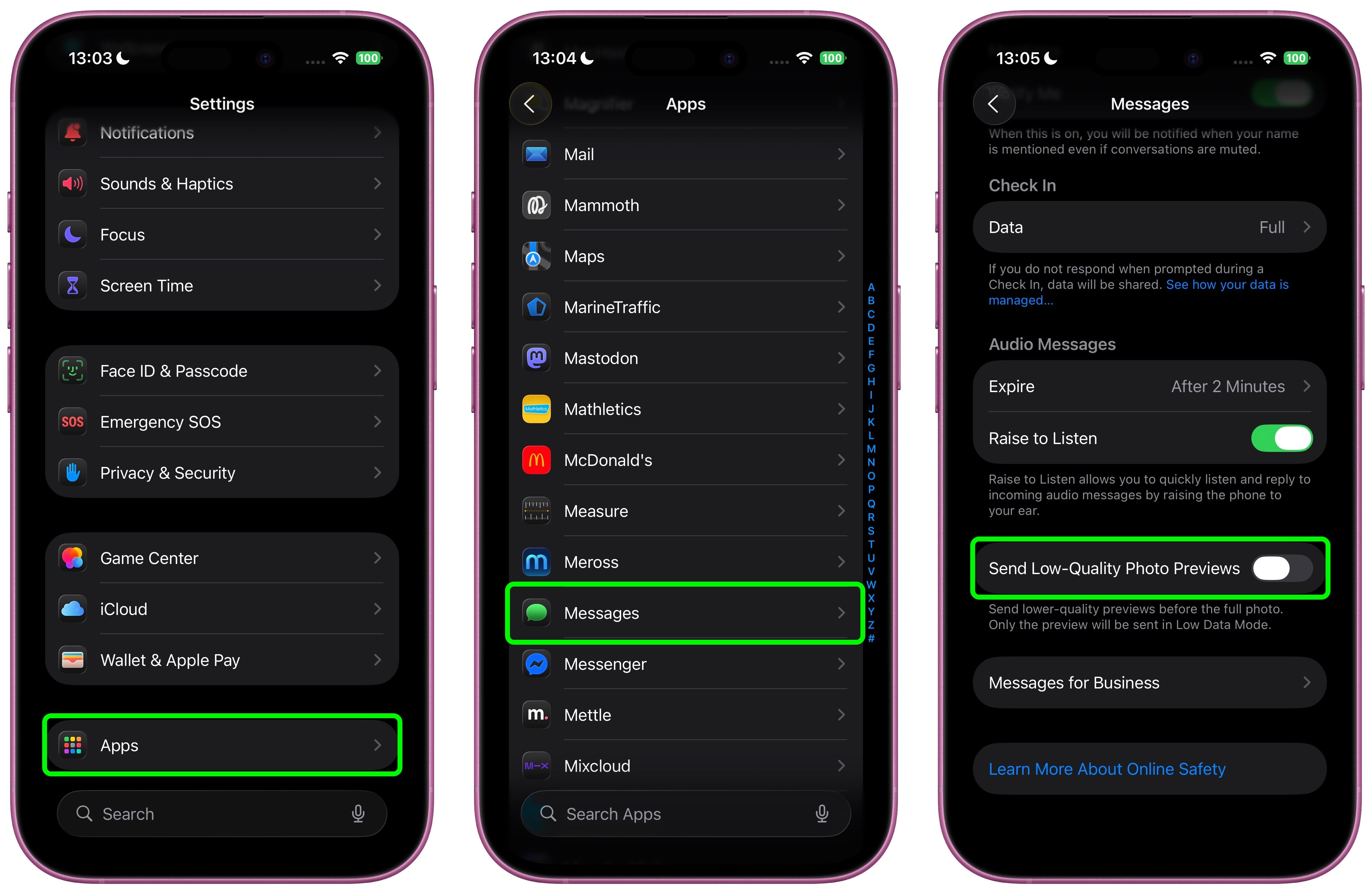 ios send photo previews messages