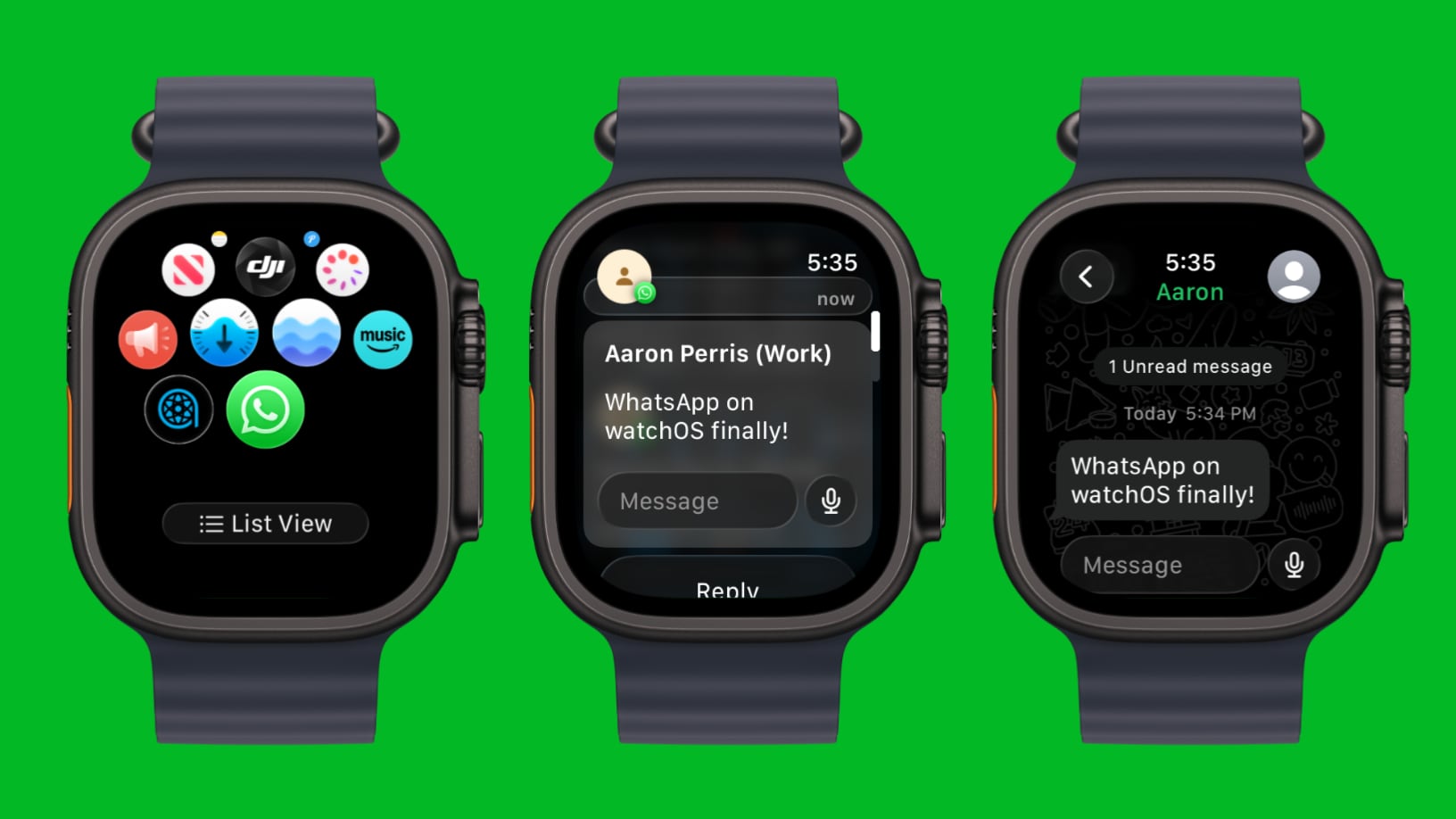 WhatsApp Testing Apple Watch App