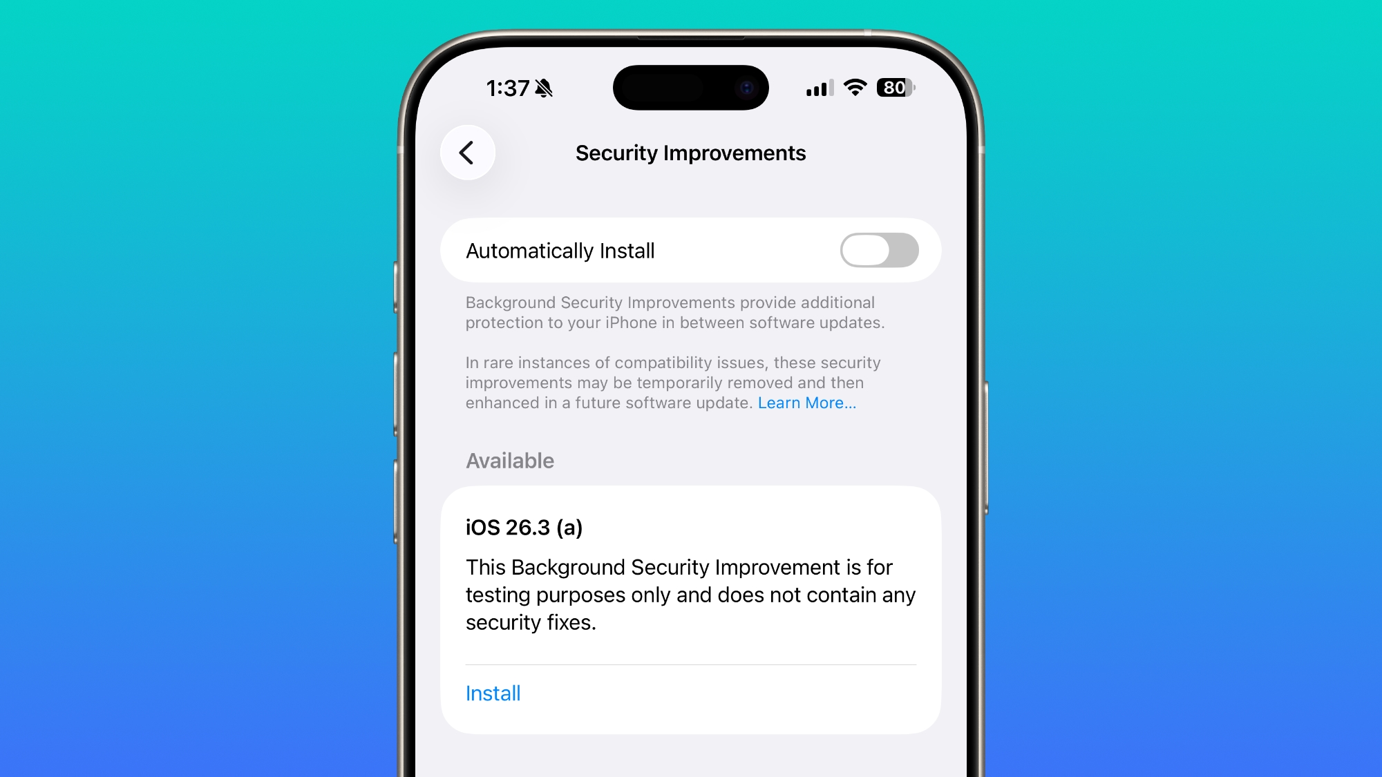 Apple Tests Background Security Updates in iOS 26.3 and macOS Tahoe 26.3