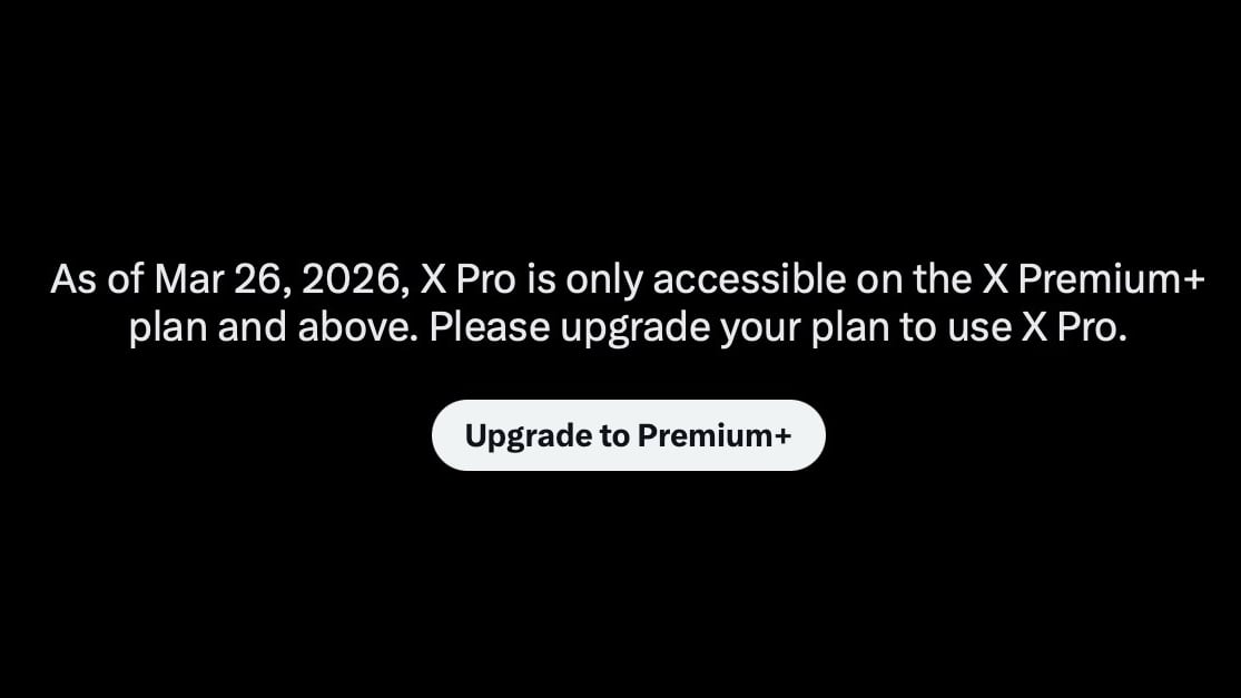 X Moves X Pro Behind $40/Month Premium+ Paywall With No Notice to Users