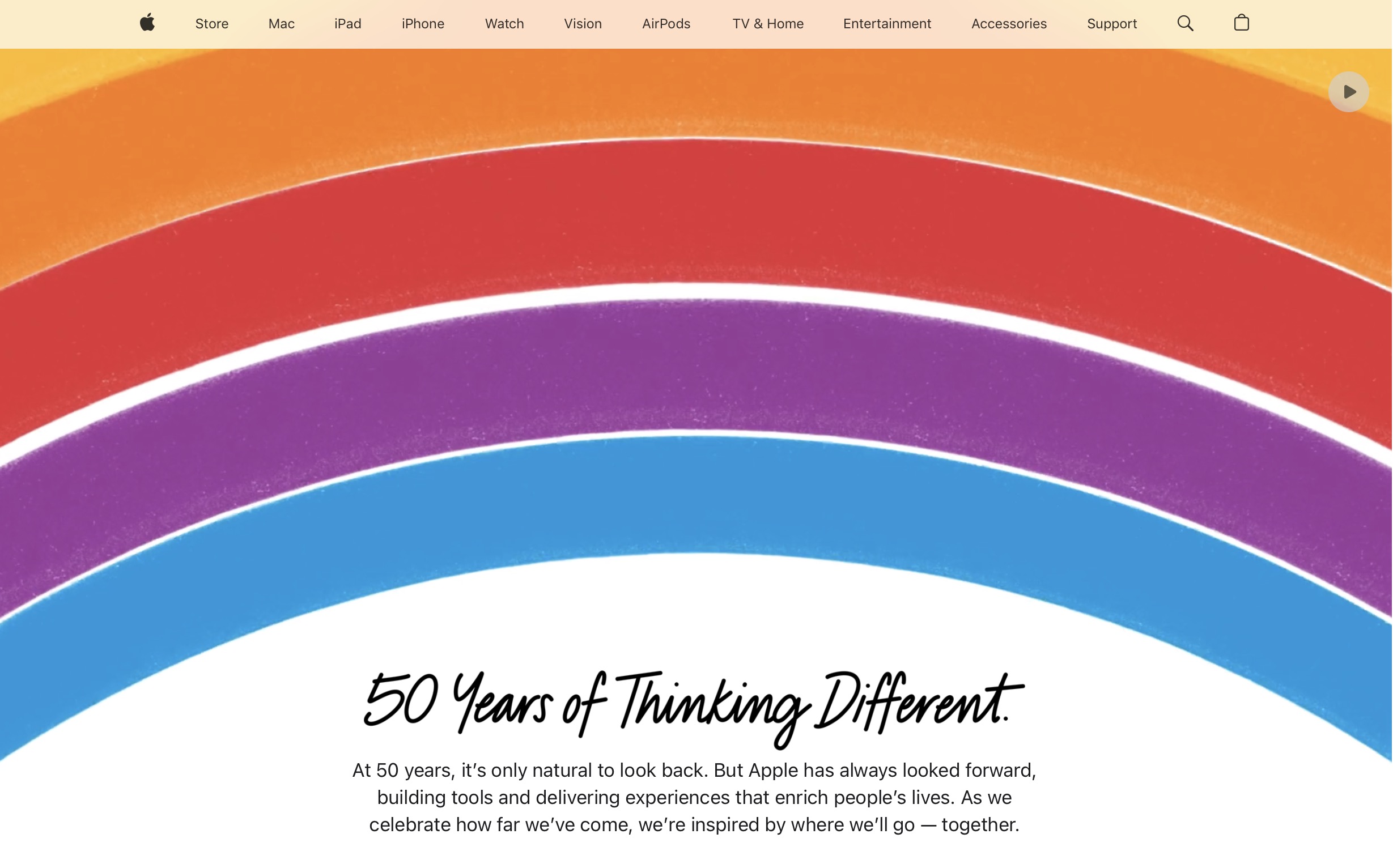 Apple Marks 50th Anniversary With Animated Homepage Tribute