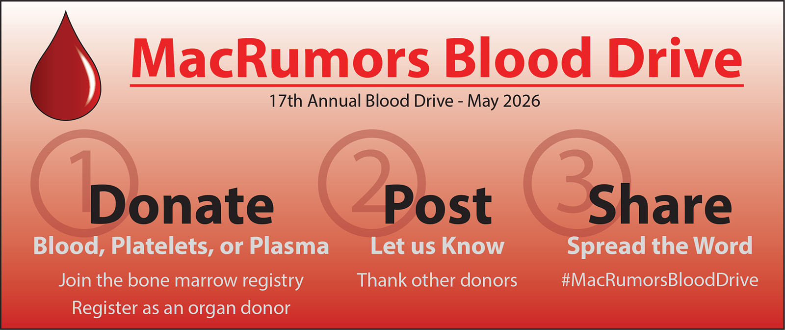 MacRumors 2026 Blood Drive