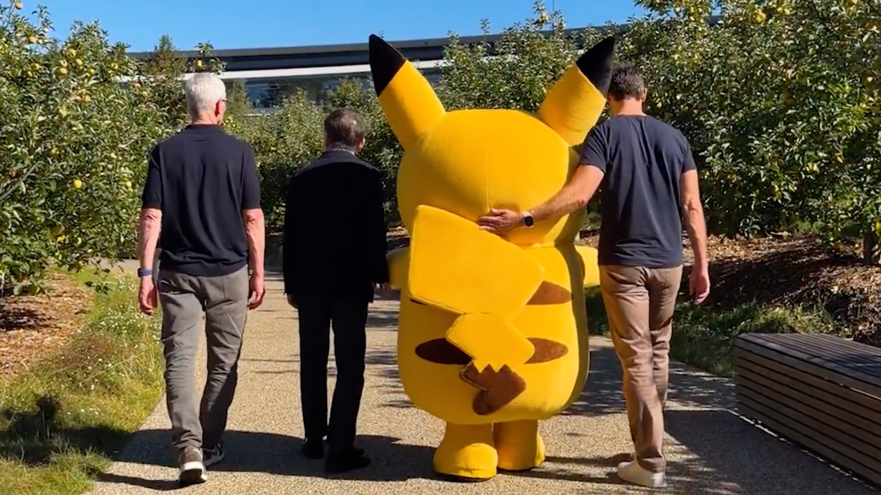Pikachu Visits Apple Park, Meets Tim Cook and John Ternus