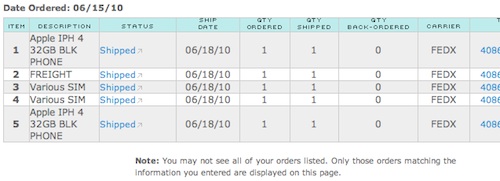 094737 att iphone 4 shipping
