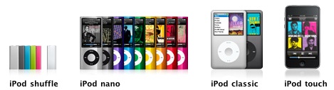 155950 ipod lineup